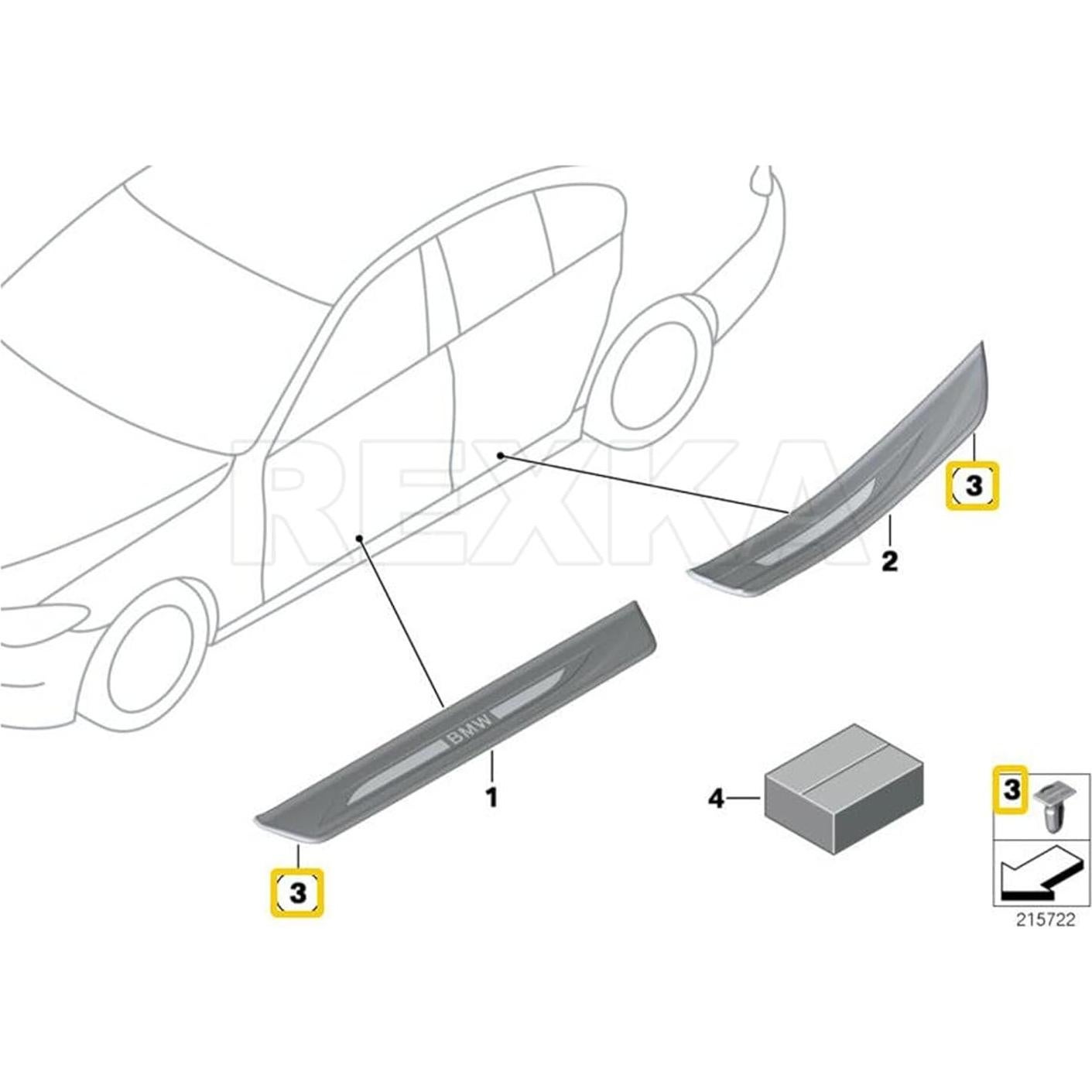 30 Clips de Umbral de Puerta Rexka para BMW 51471840960