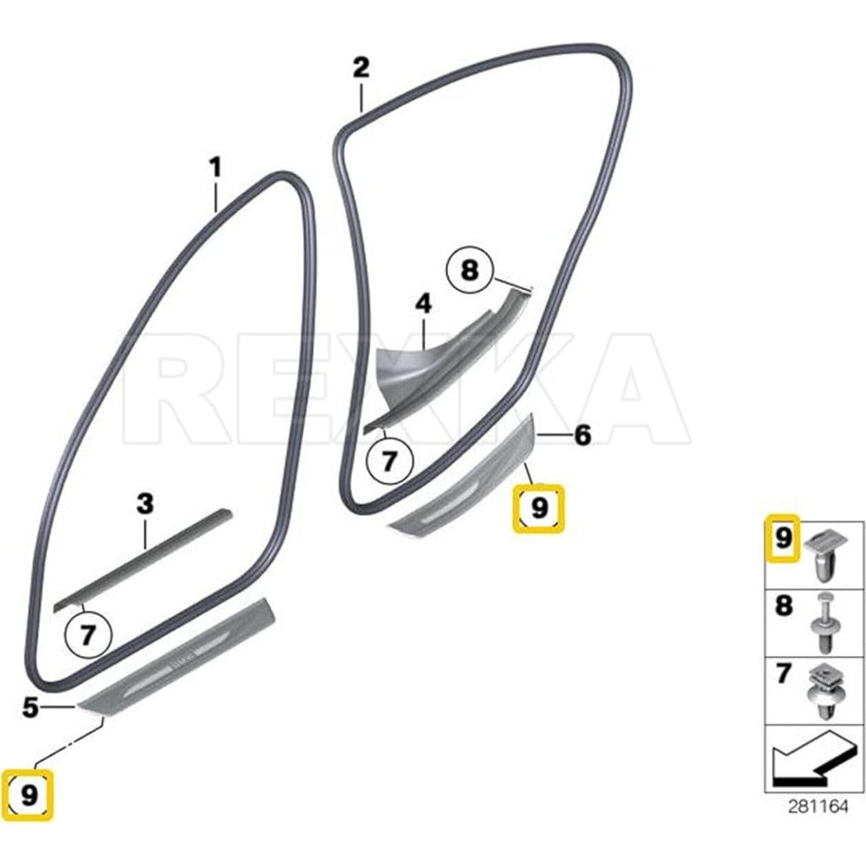 30 Clips de Umbral de Puerta Rexka para BMW 51471840960