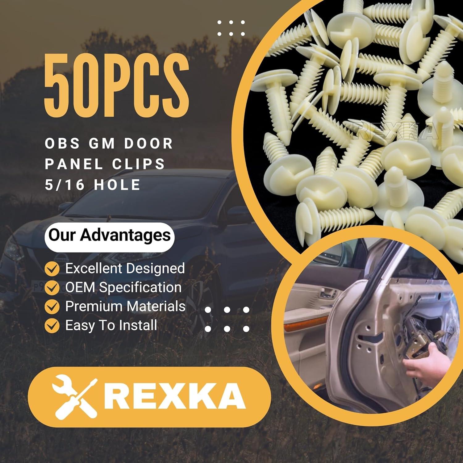 Rexka 50 Clips de Retención para Paneles Chevrolet y GMC