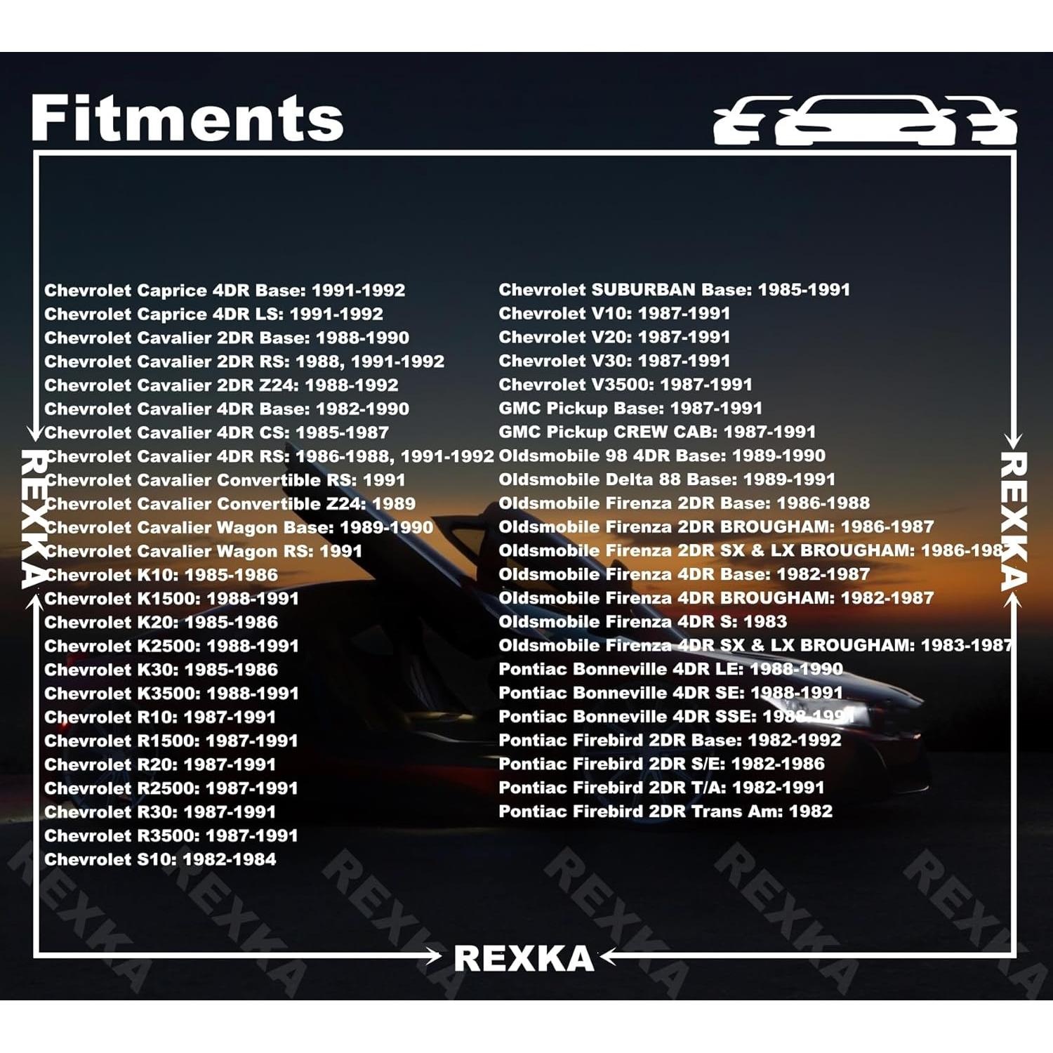 Rexka 50 Clips de Retención para Paneles Chevrolet y GMC