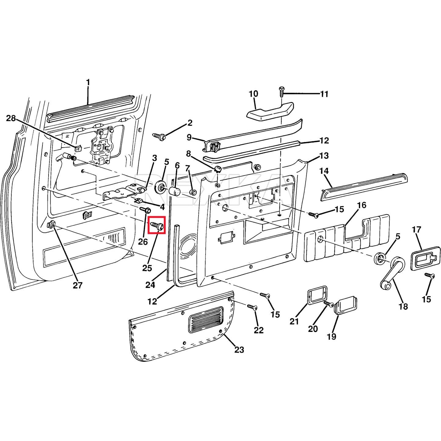 Rexka 50 Clips de Retención para Paneles Chevrolet y GMC