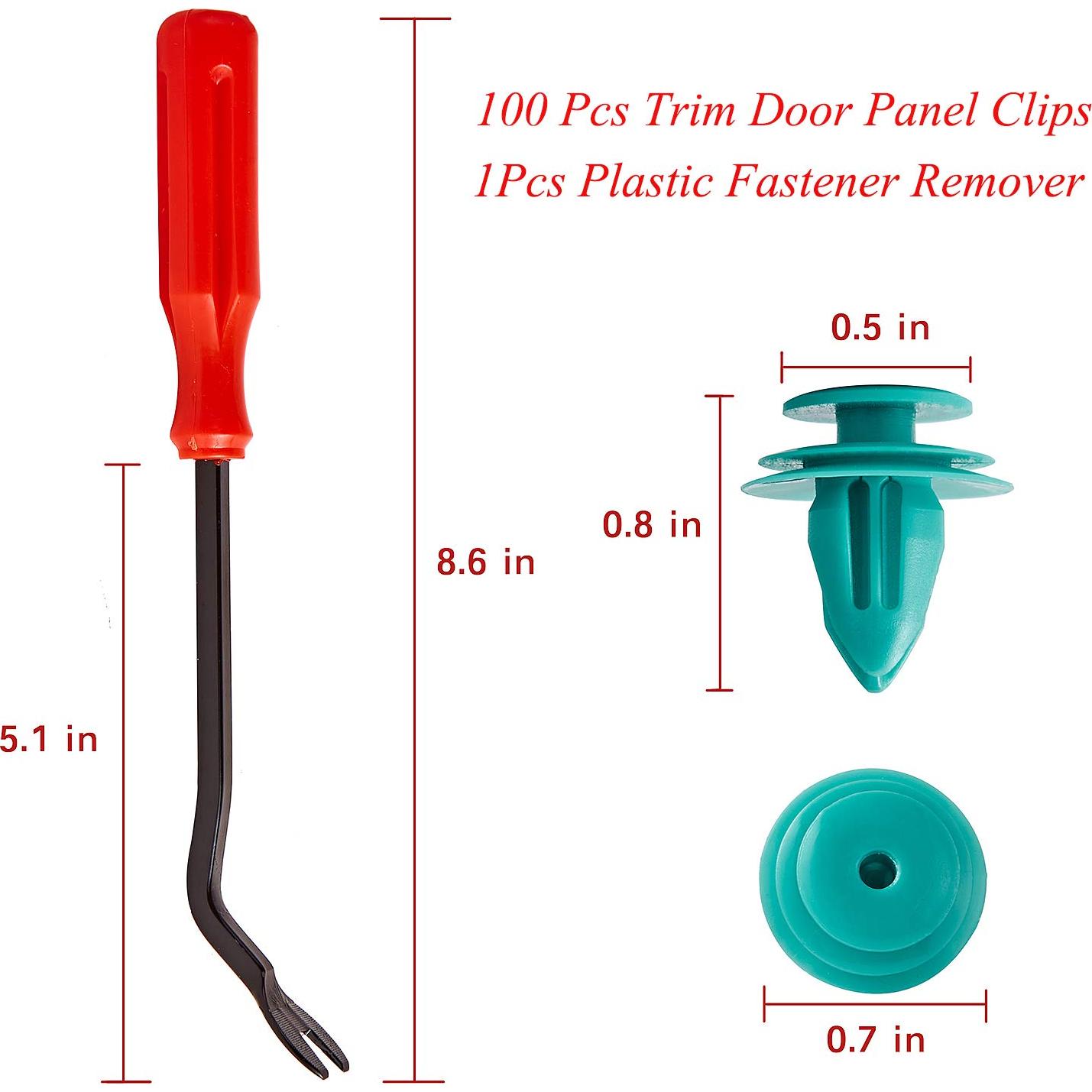 100 Clips de Retención de Panel de Puerta Toyota + Removedor