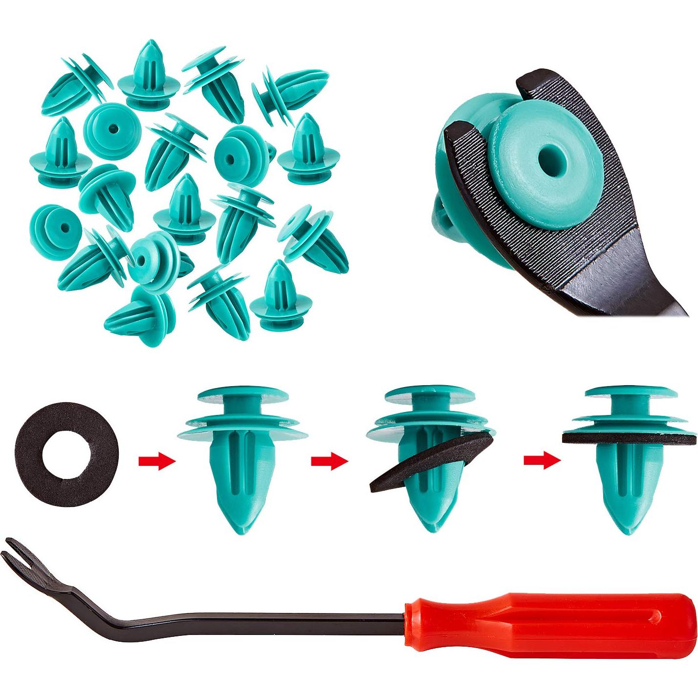 100 Clips de Retención de Panel de Puerta Toyota + Removedor