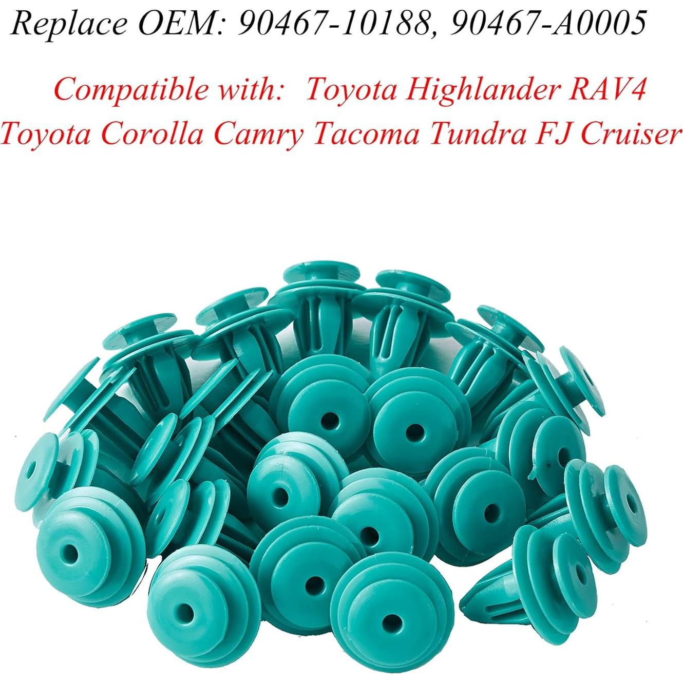 100 Clips de Retención de Panel de Puerta Toyota + Removedor