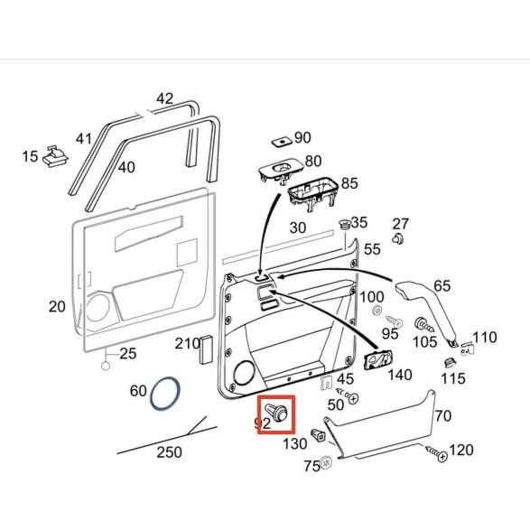 Clip de Retención Interior Rexka para Mercedes-Benz G-Class W463