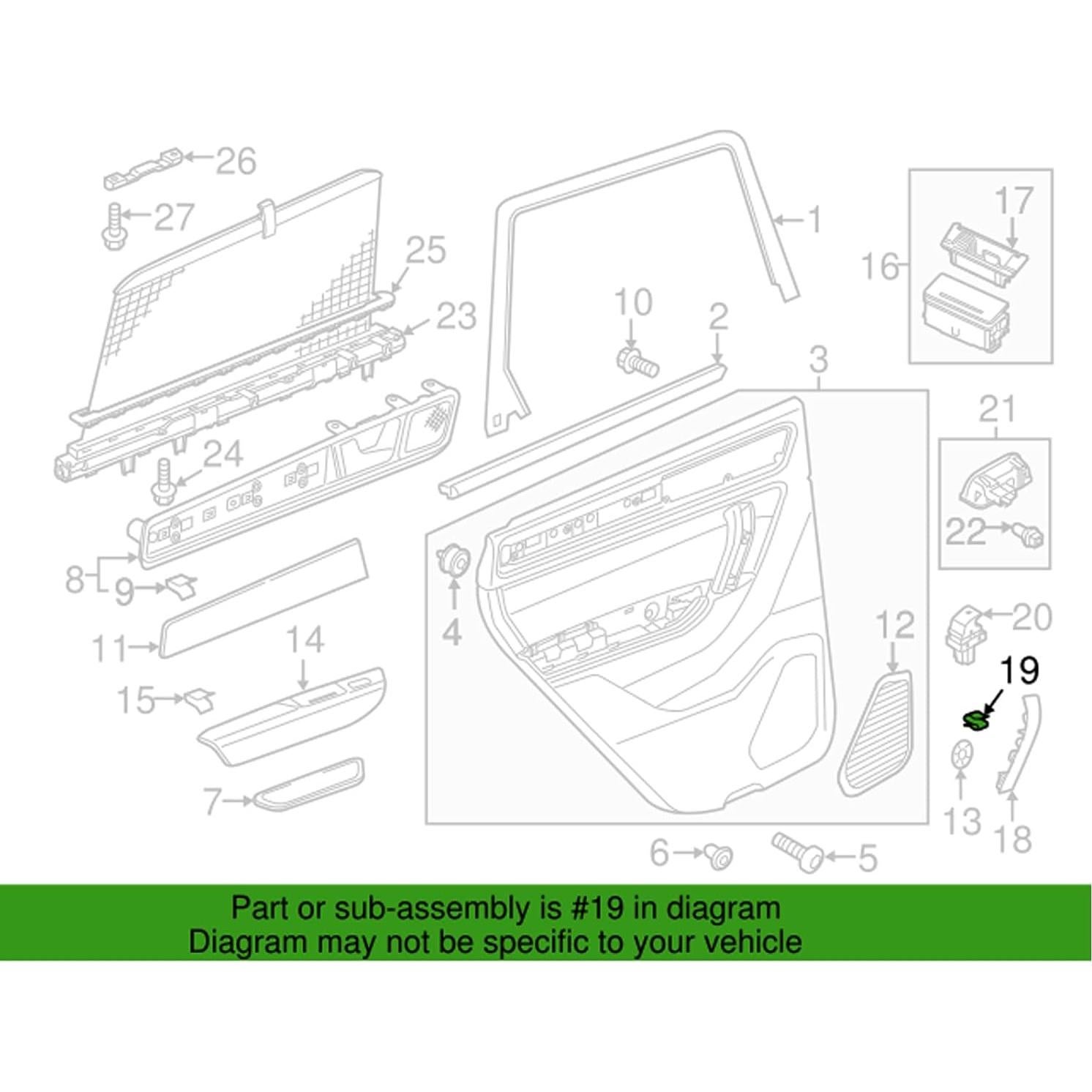 Clip de Panel de Recorte de Puerta OAUTOO 20pcs VW Audi
