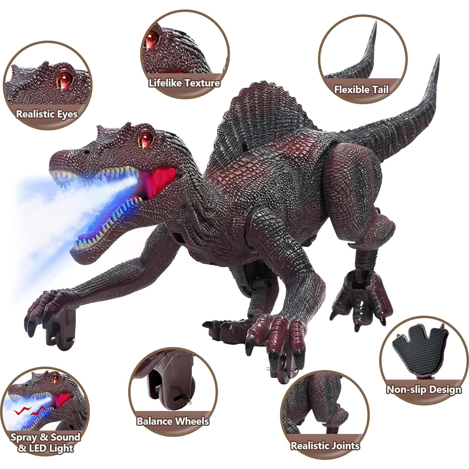 Dinosaurio Spinosaurus Control Remoto RICHGV con Luz y Sonido