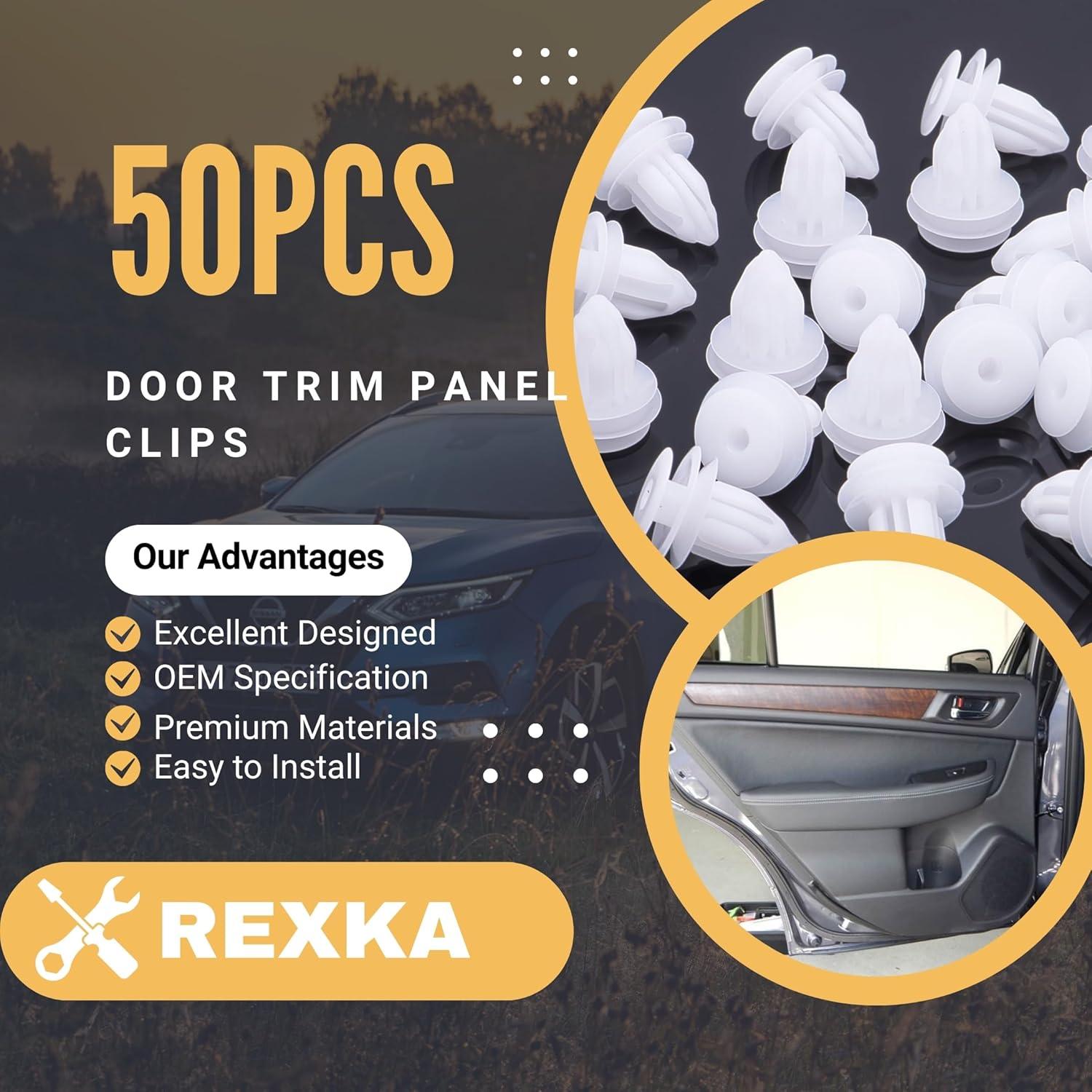 Clips de Panel de Recorte Interior Rexka 50pcs para Subaru