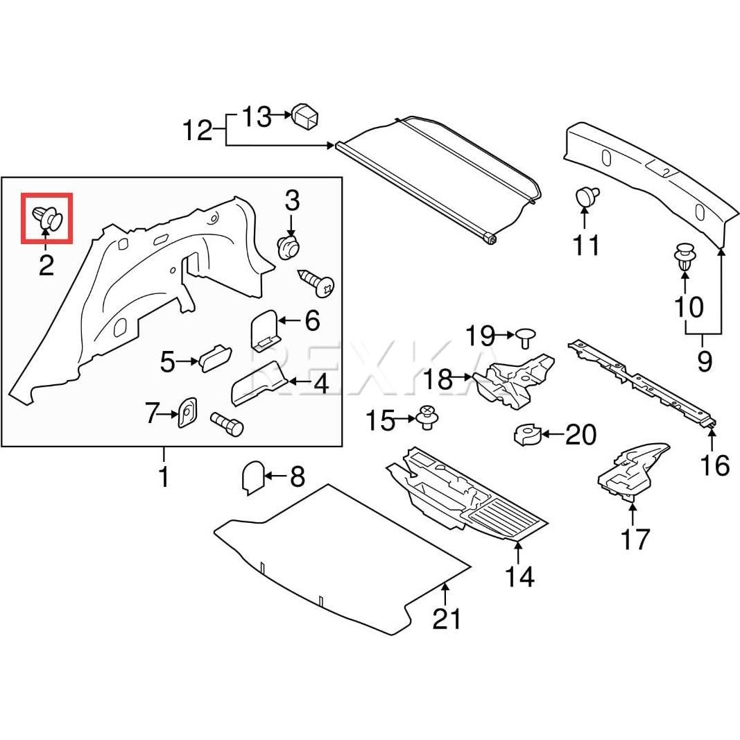 Clips de Panel de Recorte Interior Rexka 50pcs para Subaru