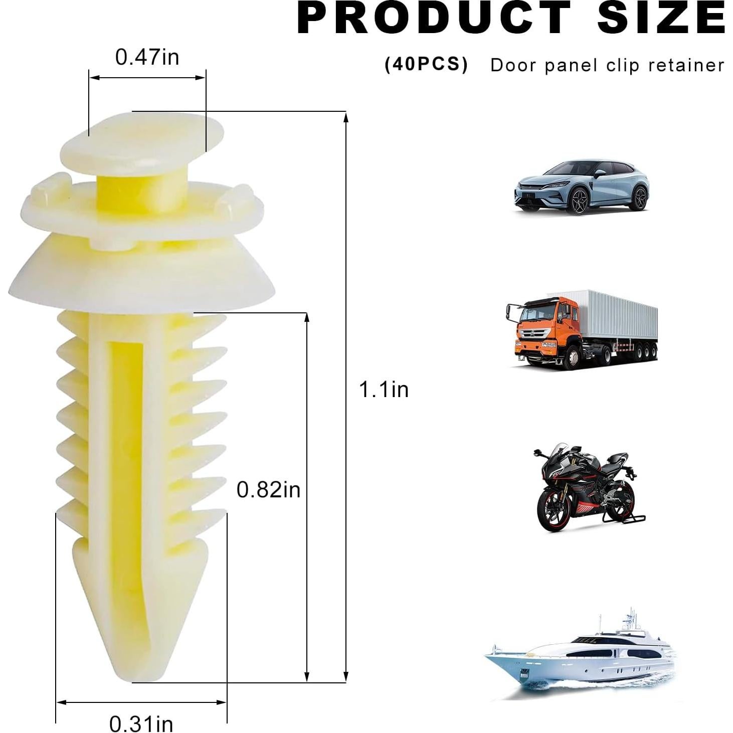 40 Sujetadores de Panel de Puerta de Coche MUQIDA 15545202