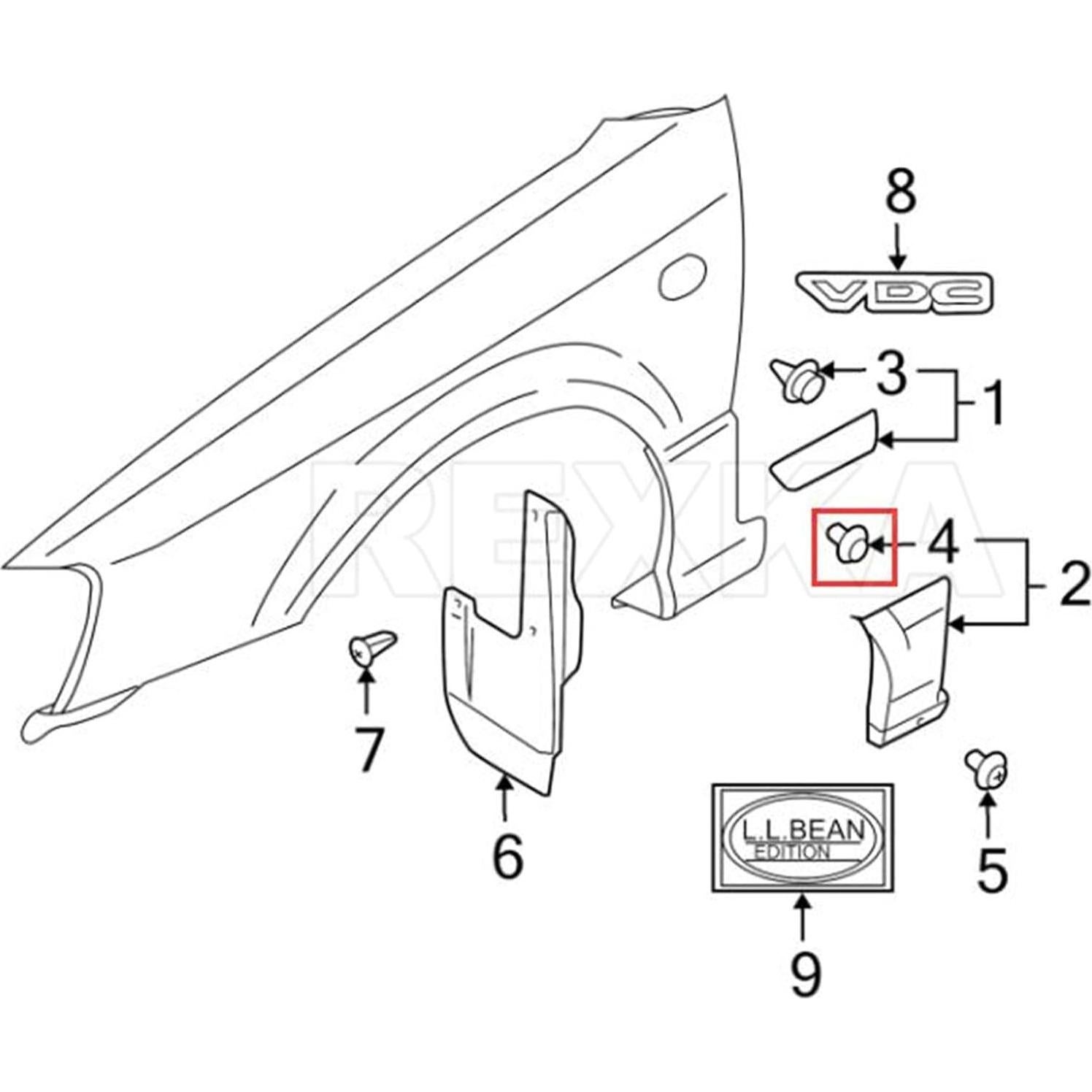 Clip de sujeción Rexka 10pcs para moldura Subaru 909130008