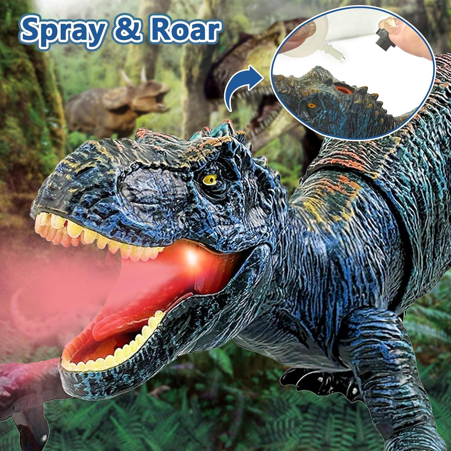 Dinosaurio RC T-Rex Richgv con Luz y Spray para Niños