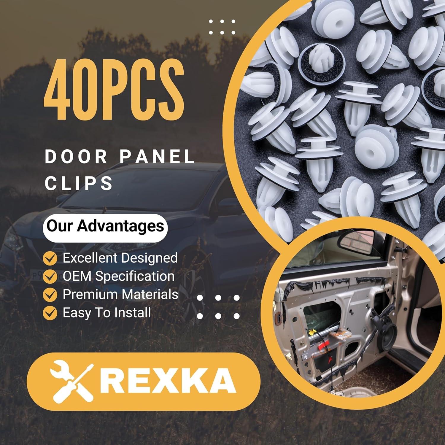 Sujetadores de Panel de Recorte de Puerta Rexka 40pcs OEM 90467-A0005