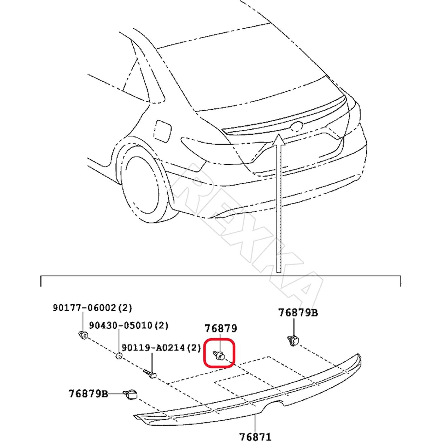 Sujetadores de Panel de Recorte de Puerta Rexka 40pcs OEM 90467-A0005