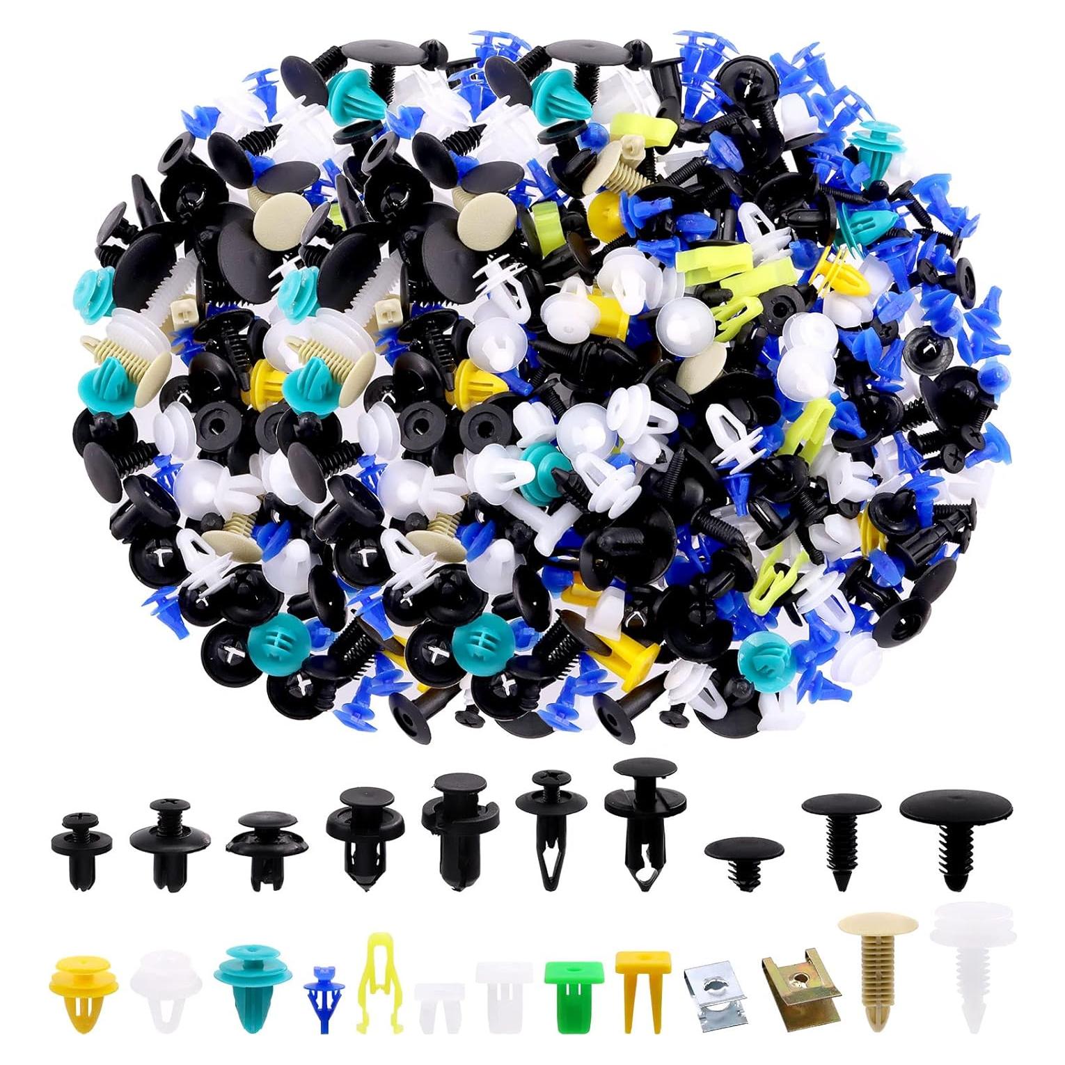 Juego de Clips de Retención de Automóviles Glarks 500 Pcs Nylon
