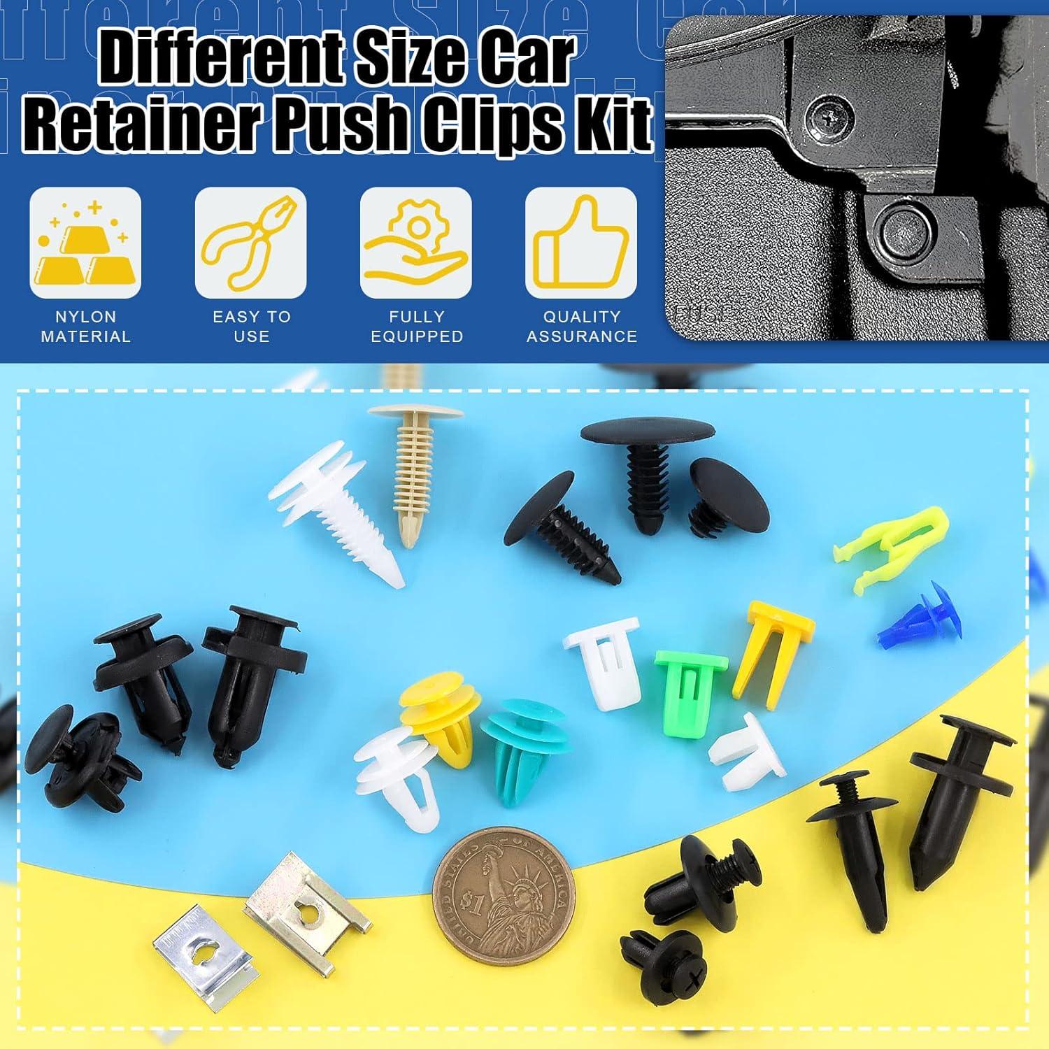 Juego de Clips de Retención de Automóviles Glarks 500 Pcs Nylon