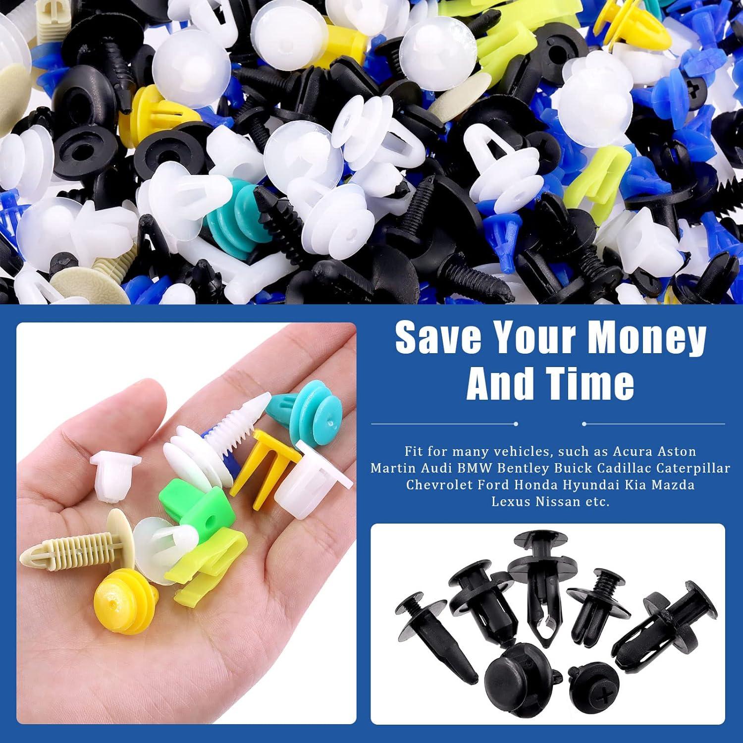 Juego de Clips de Retención de Automóviles Glarks 500 Pcs Nylon