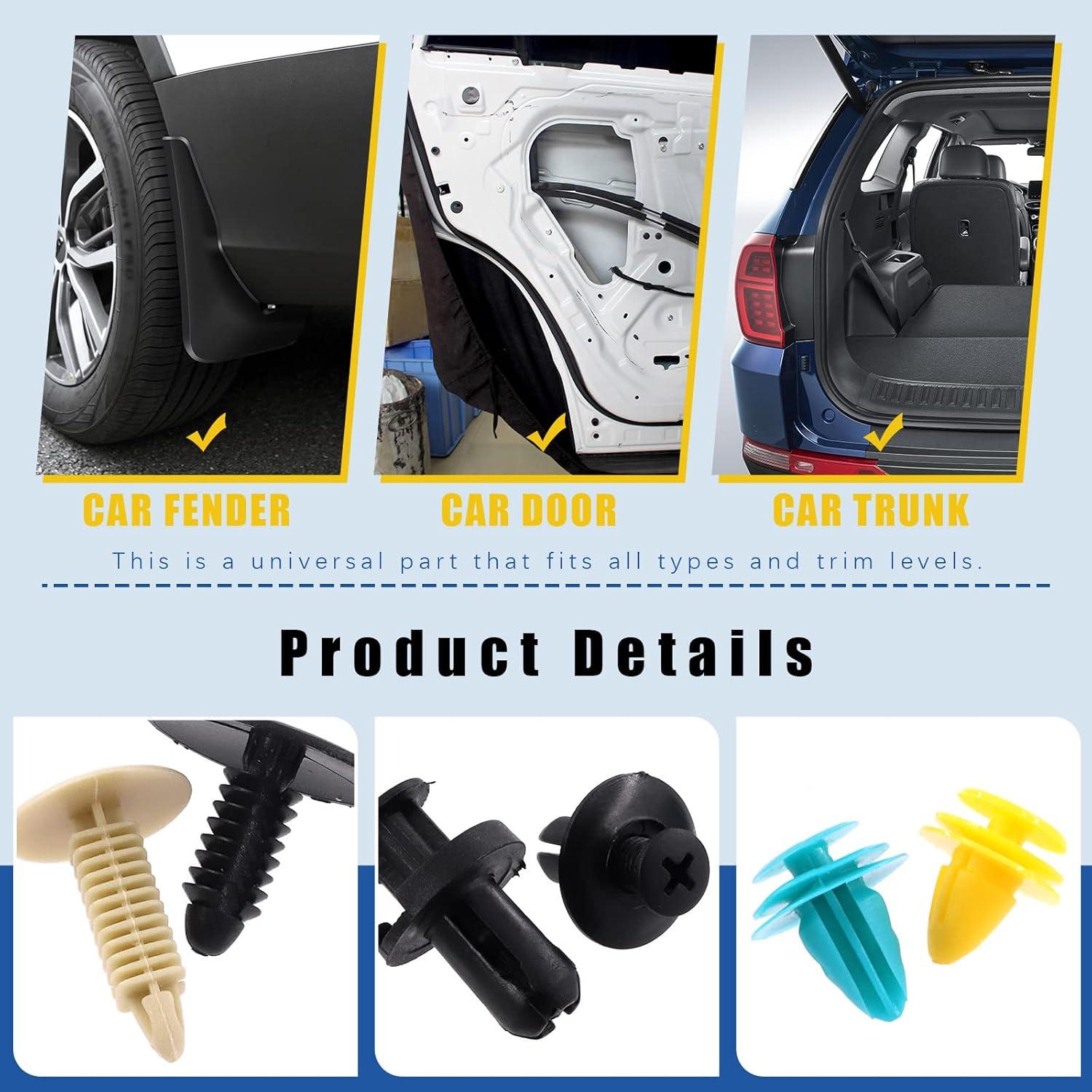 Juego de Clips de Retención de Automóviles Glarks 500 Pcs Nylon