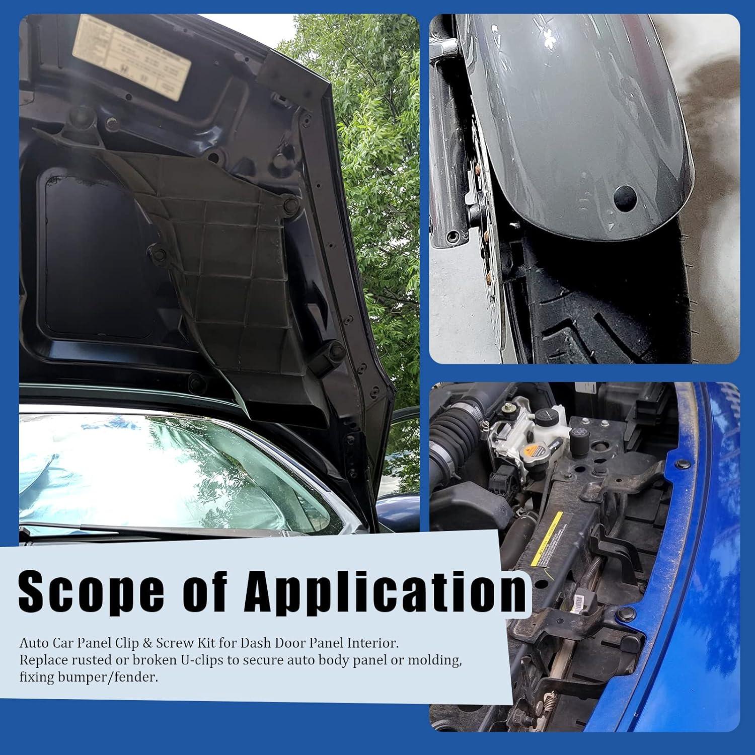 Juego de Clips de Retención de Automóviles Glarks 500 Pcs Nylon