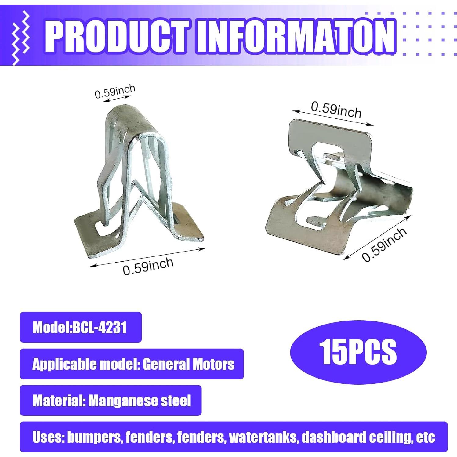 Clips de Panel Interior Automotriz Downhill 15 PCS Metal Plata