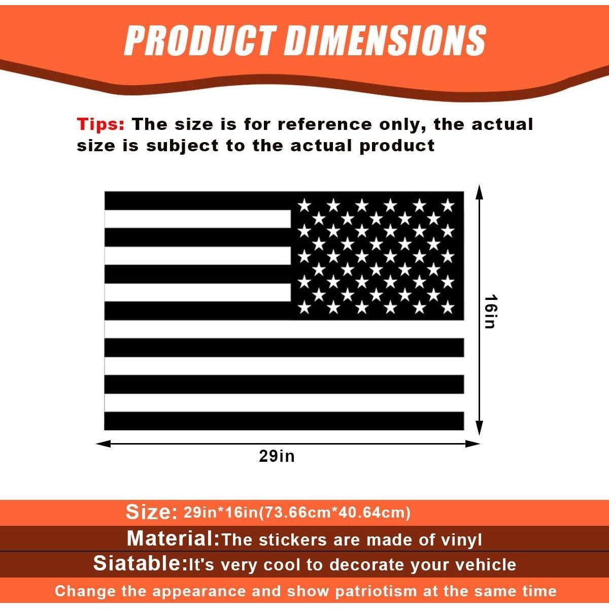 Calcomanías de Ventana Lateral Americana LHDOS 73.66x40.64cm