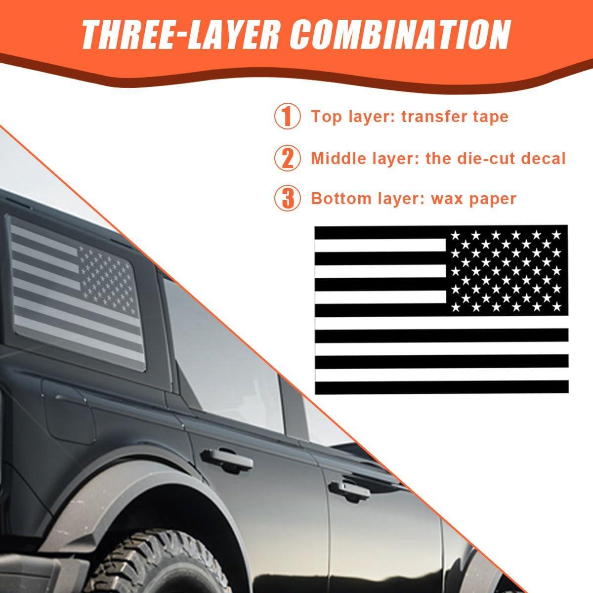 Calcomanías de Ventana Lateral Americana LHDOS 73.66x40.64cm