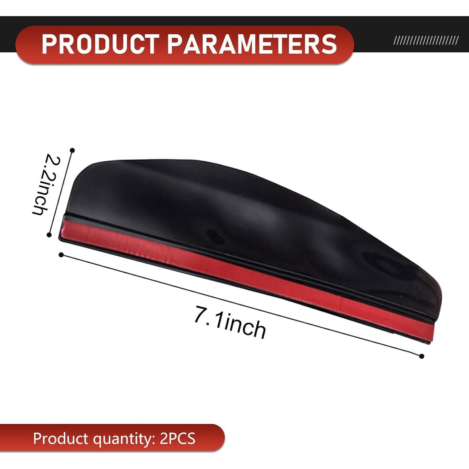 Protector de Lluvia para Espejo Retrovisor Qurbuns 2 PCS Negro