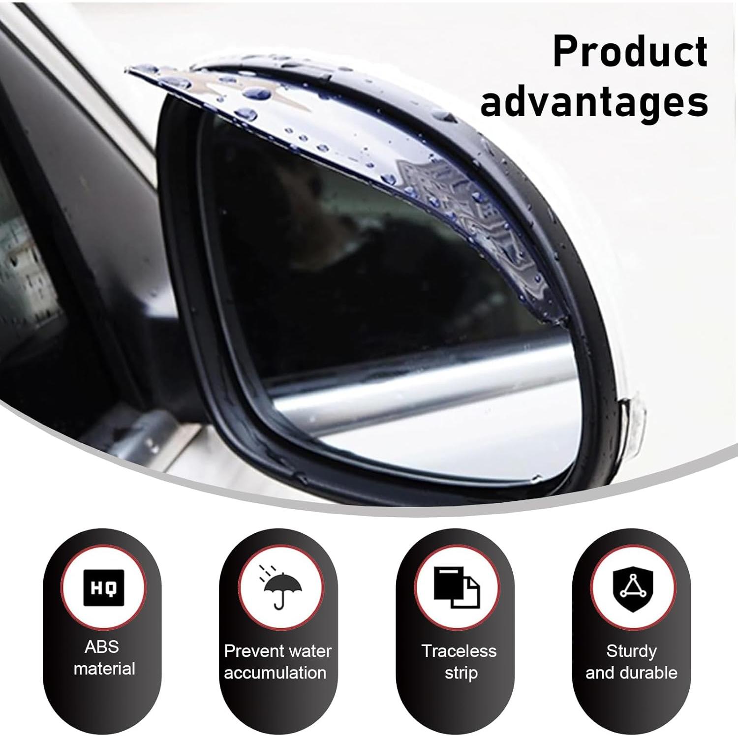 Protector de Lluvia para Espejo Retrovisor Qurbuns 2 PCS Negro