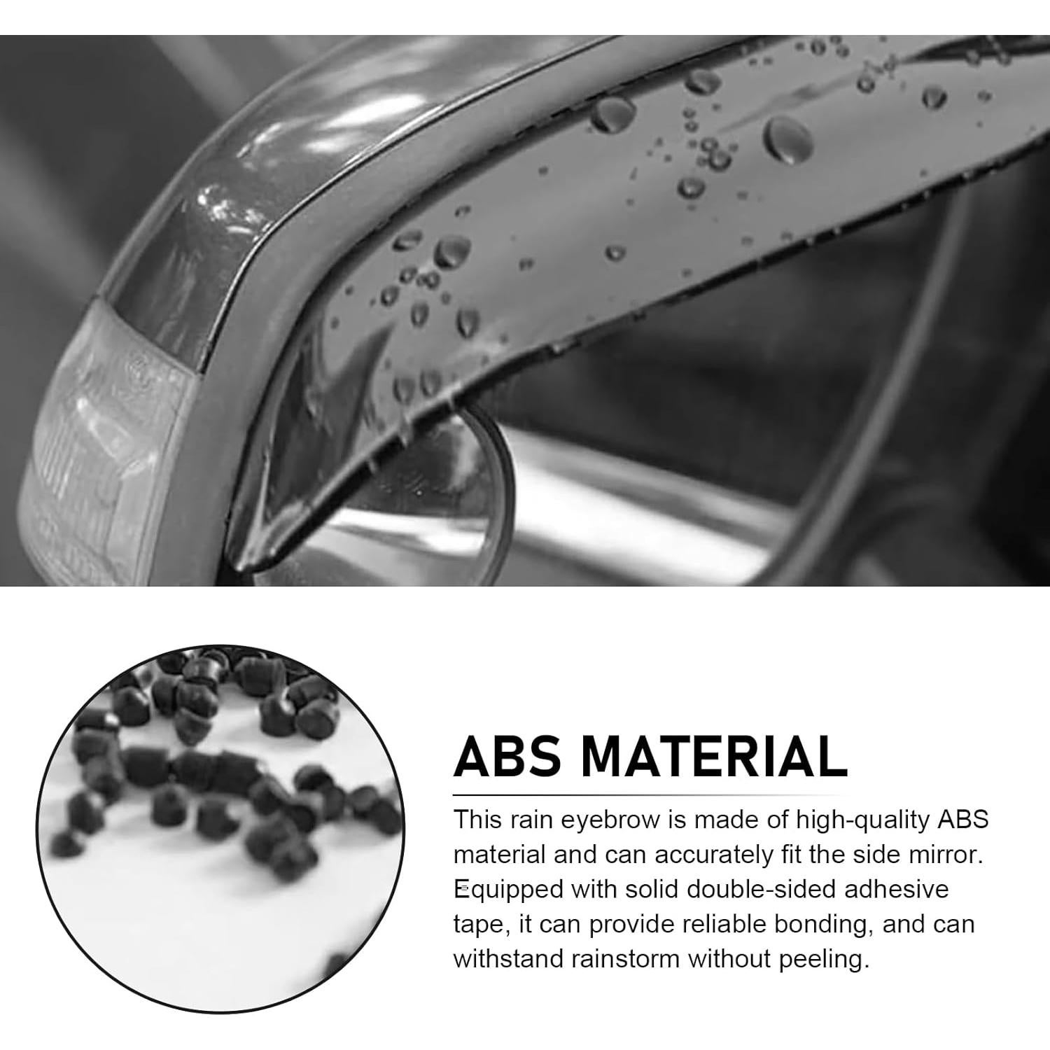 Protector de Lluvia para Espejo Retrovisor Qurbuns 2 PCS Negro