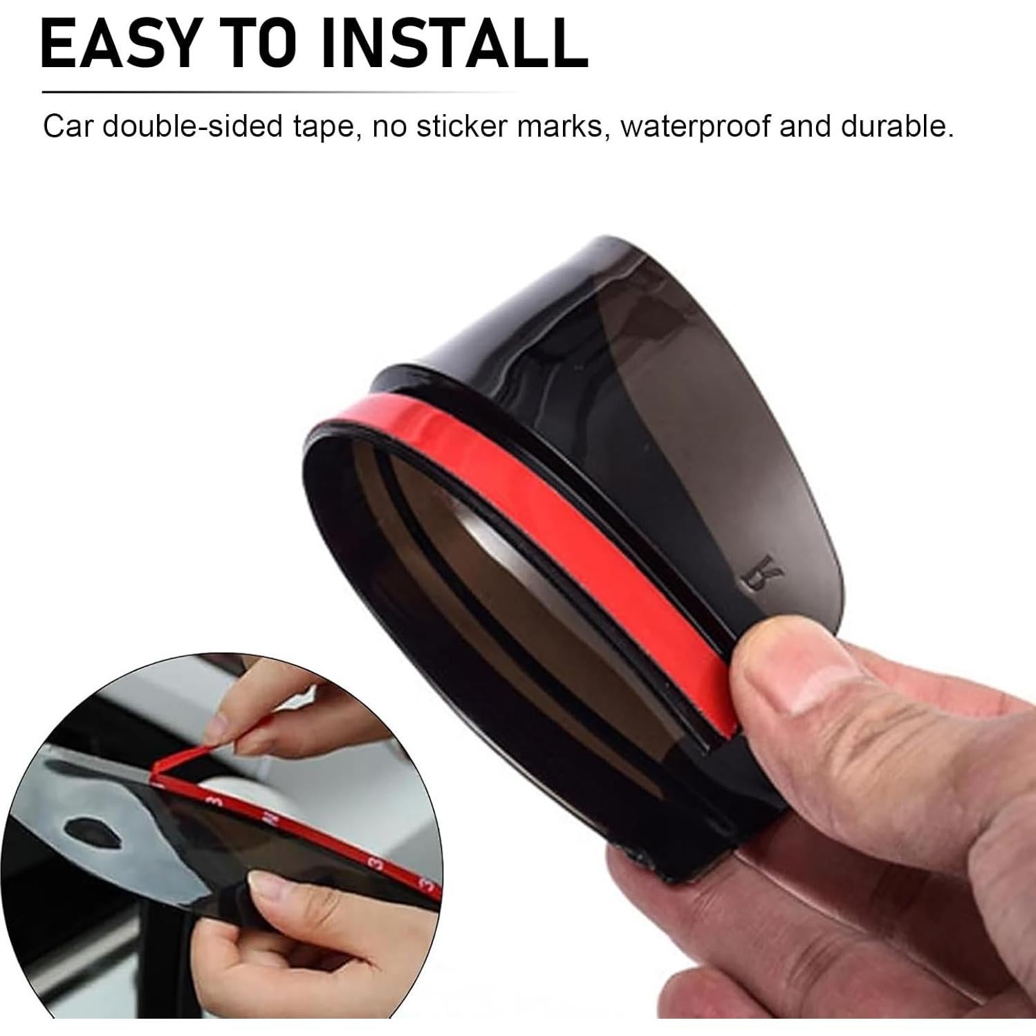 Protector de Lluvia para Espejo Retrovisor Qurbuns 2 PCS Negro