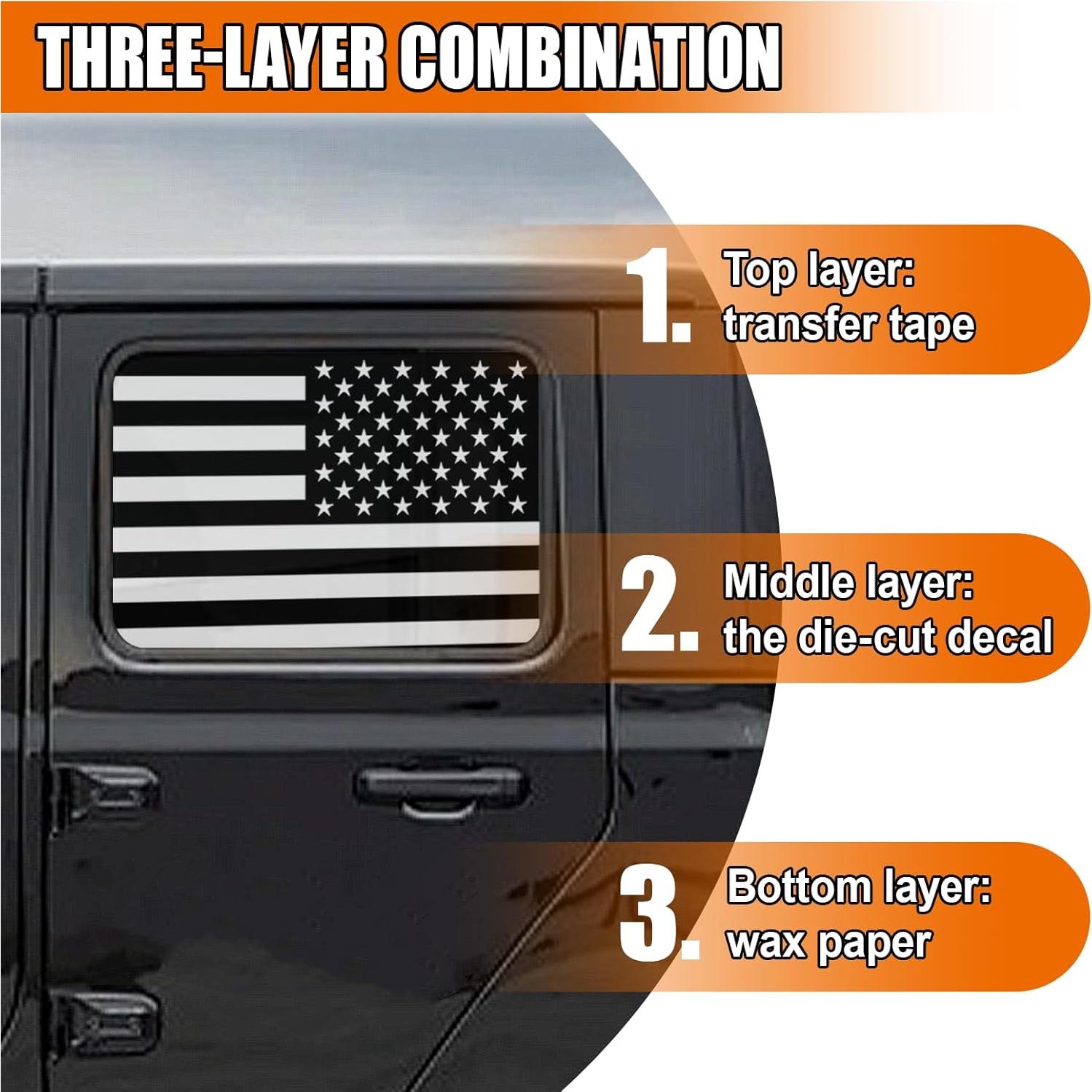 Calcomanía de Ventana Bandera Americana GAOLAOSY 73.66x40.64cm