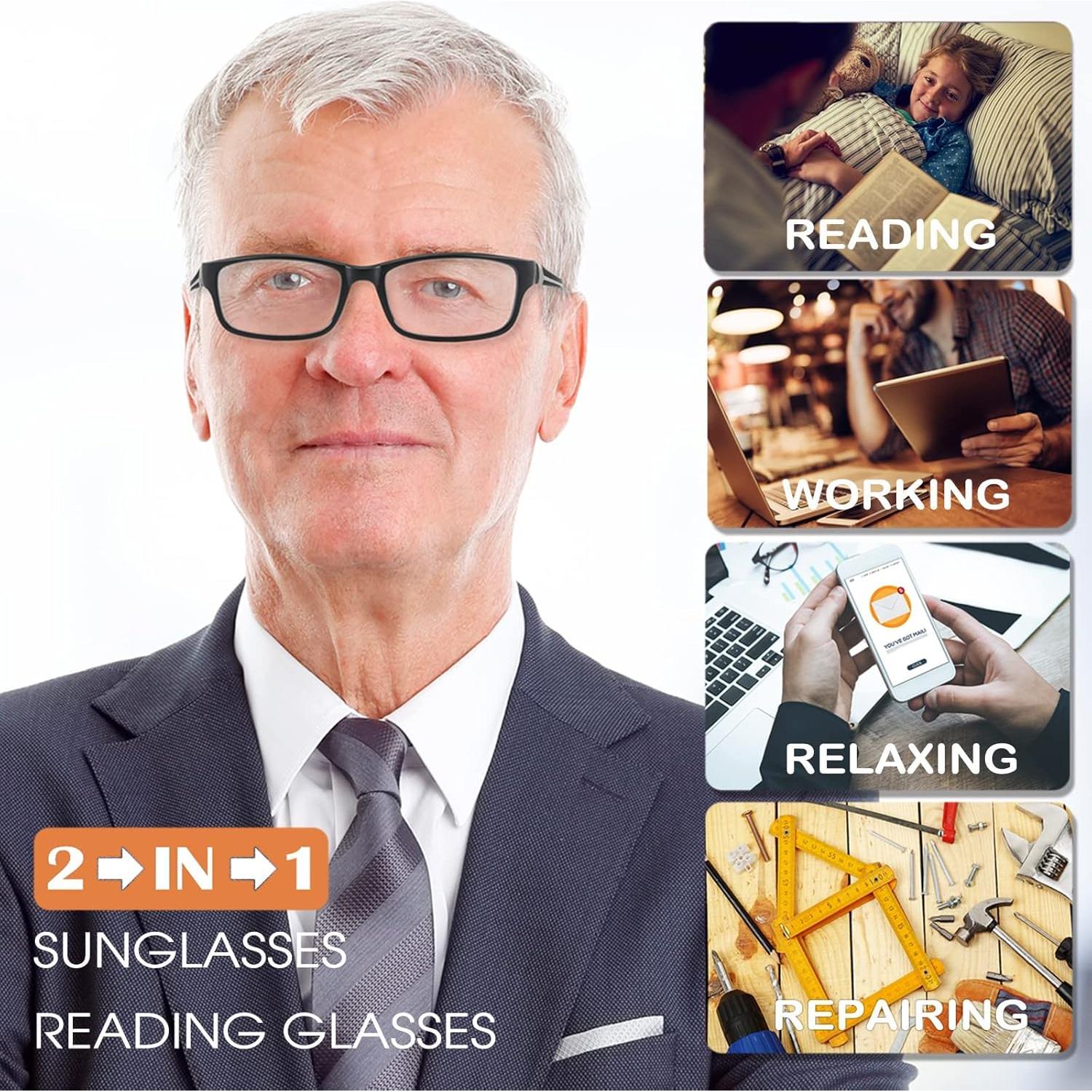 Gafas de lectura fotoquímicas Sunamoy +2.25 Dioptrías con luz azul