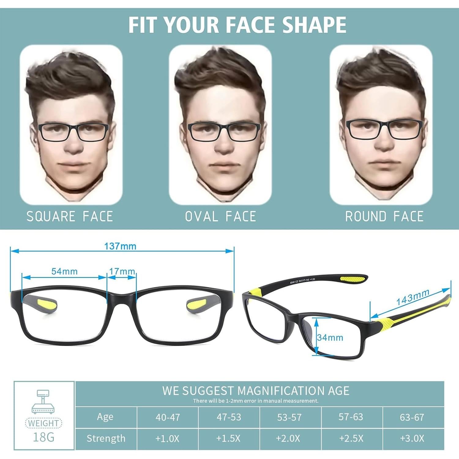 Gafas de lectura fotoquímicas Sunamoy +2.25 Dioptrías con luz azul