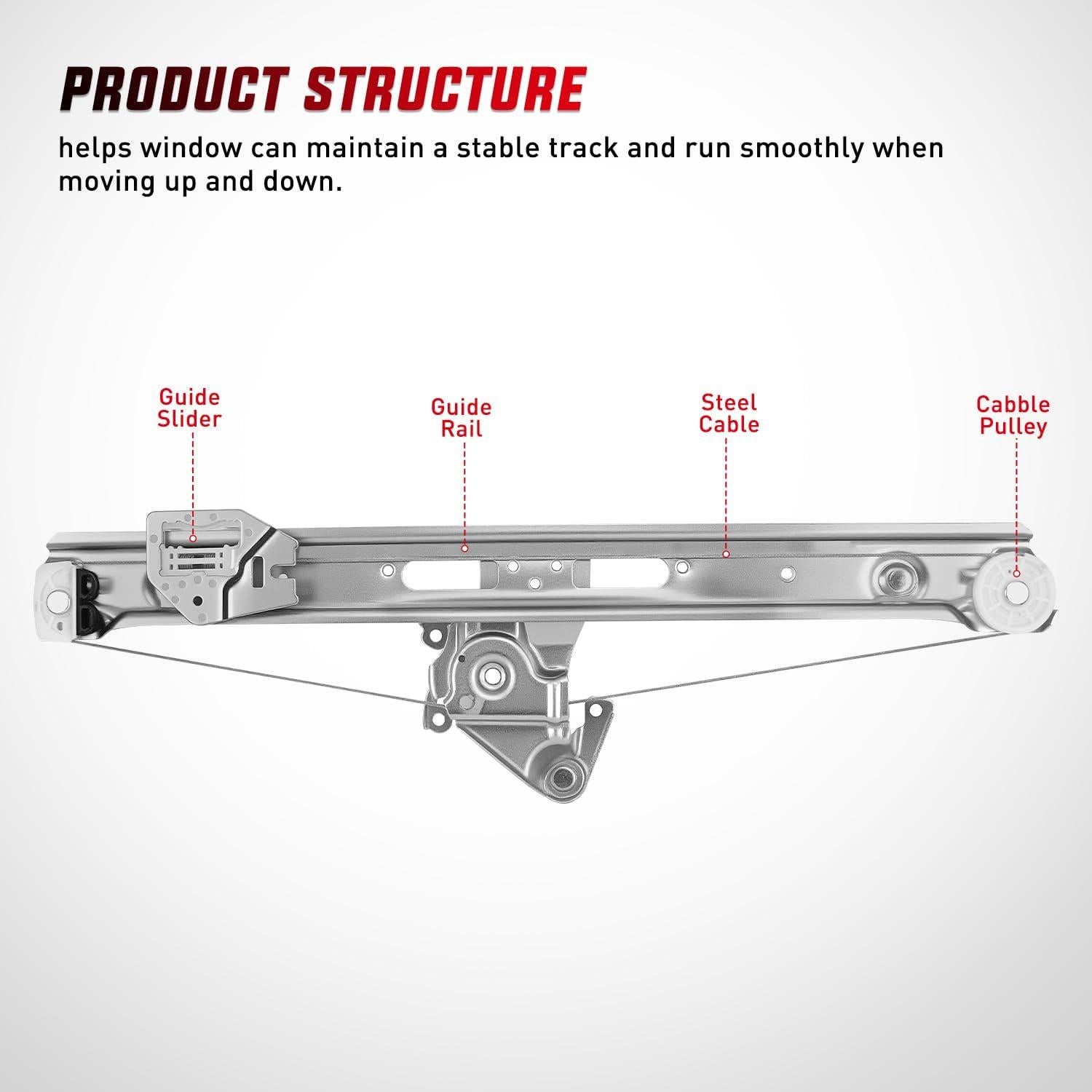 Regulador de Ventana Lateral Trasero Nilight Wind-751 para BMW E46