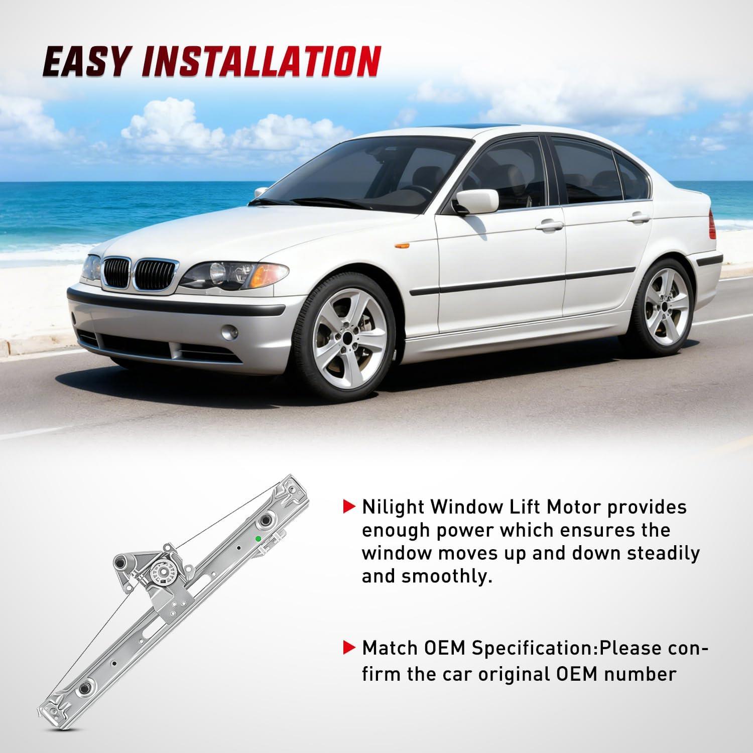 Regulador de Ventana Lateral Trasero Nilight Wind-751 para BMW E46