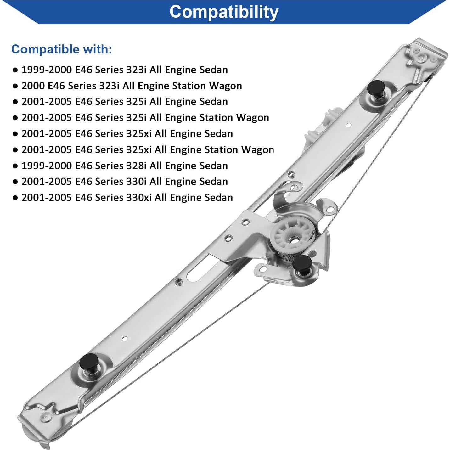 Regulador de Ventana Eléctrico Obaee Lado Derecho Trasero BMW E46