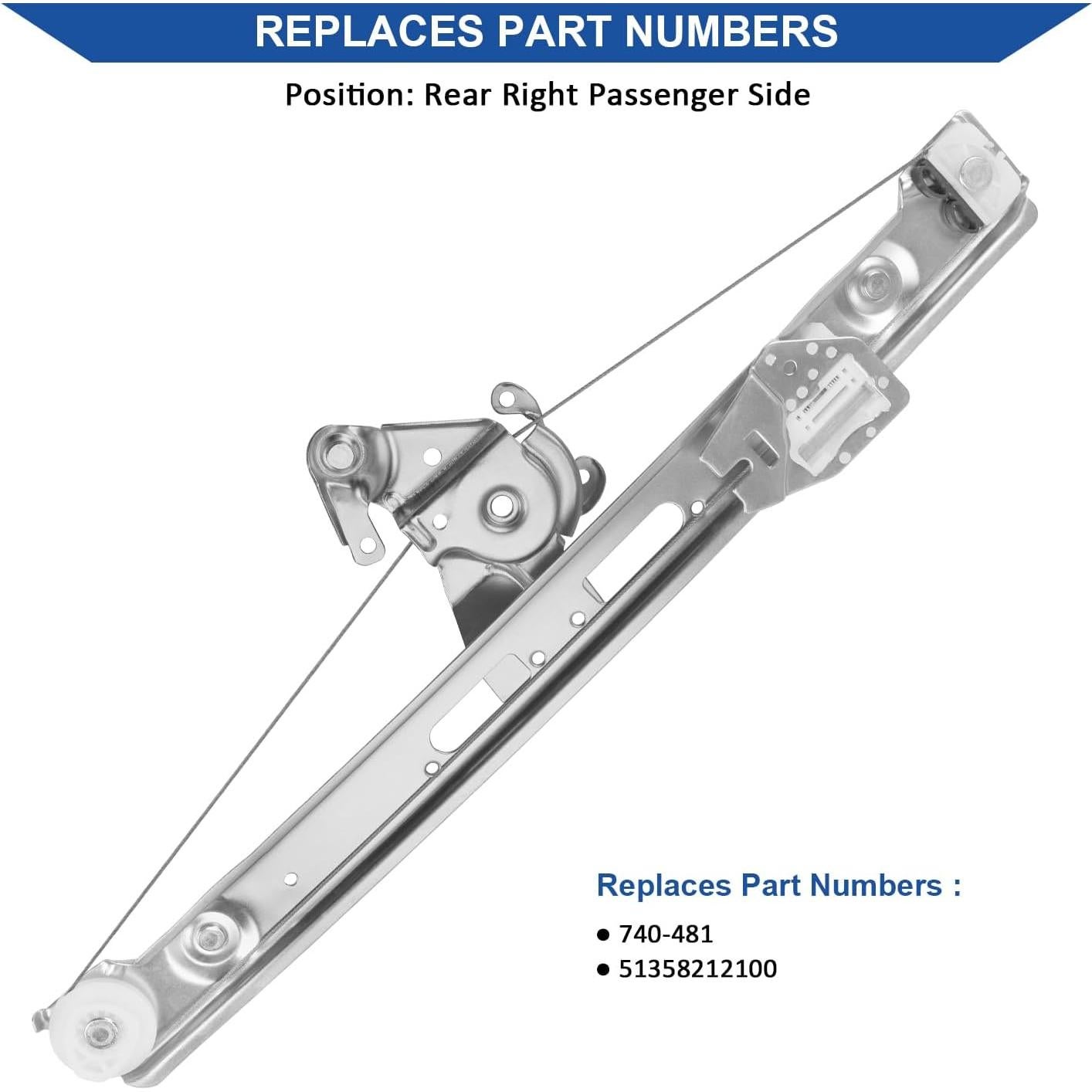 Regulador de Ventana Eléctrico Obaee Lado Derecho Trasero BMW E46