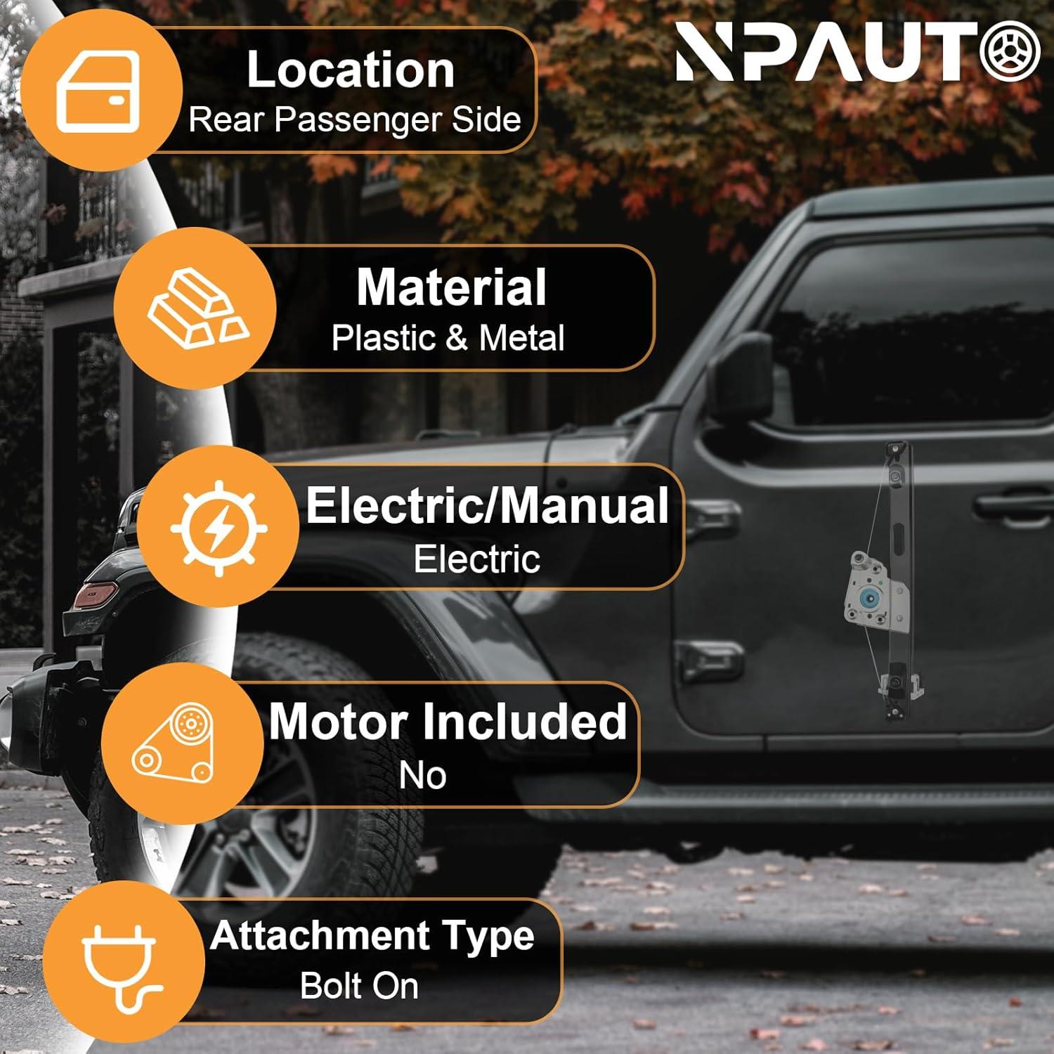 Regulador de Ventana Eléctrica NPAUTO 749-469 Trasero Derecho