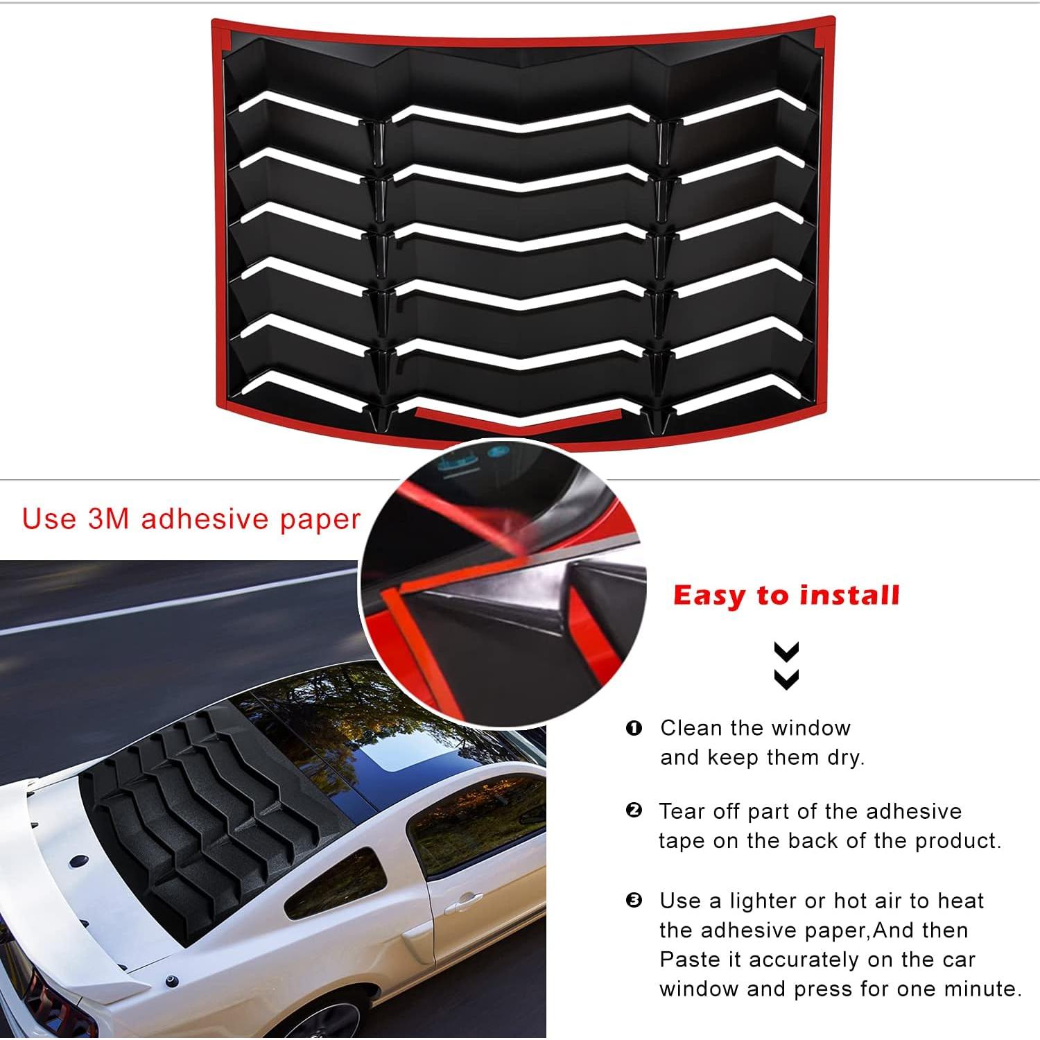 Persianas de Ventana Danti para Ford Mustang 2005-2014 Negro Mate