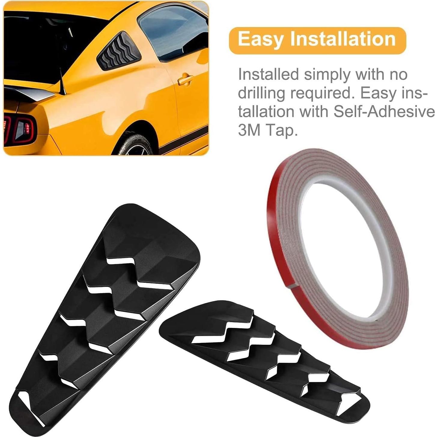 Persianas de Ventana Danti para Ford Mustang 2005-2014 Negro Mate