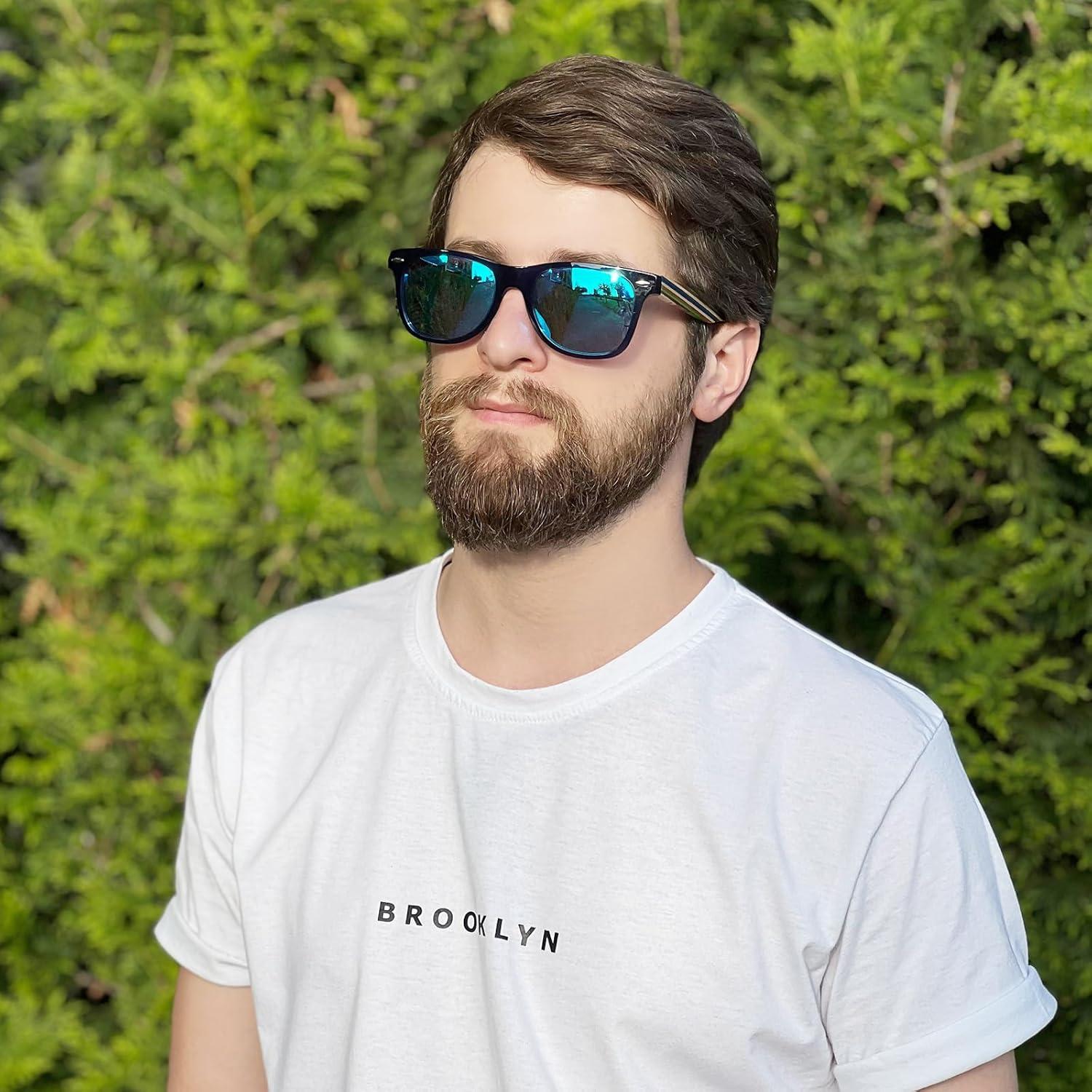 Gafas de sol de madera DUCO polarizadas UV400 para hombres