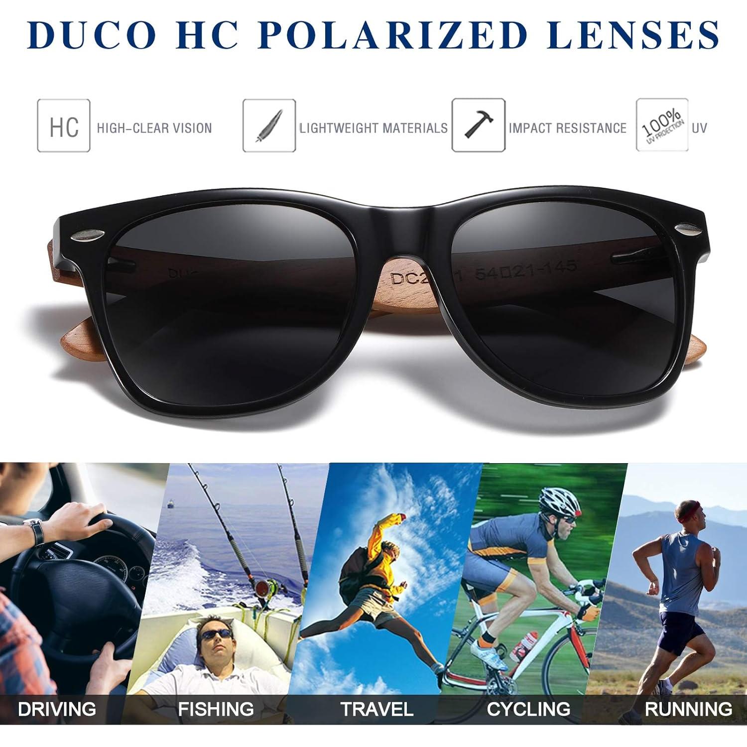 Gafas de sol de madera DUCO polarizadas UV400 para hombres