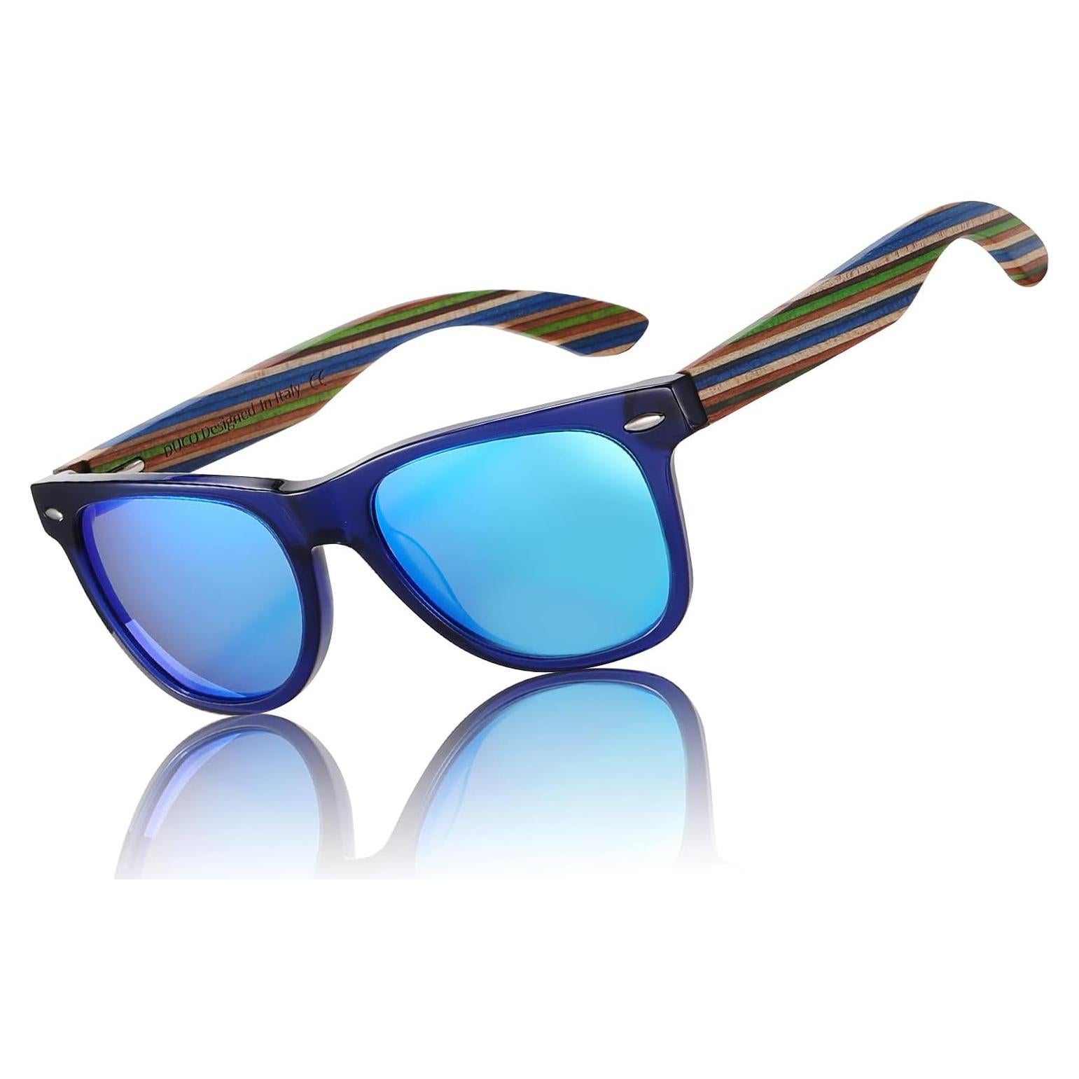 Gafas de sol de madera DUCO polarizadas UV400 para hombres