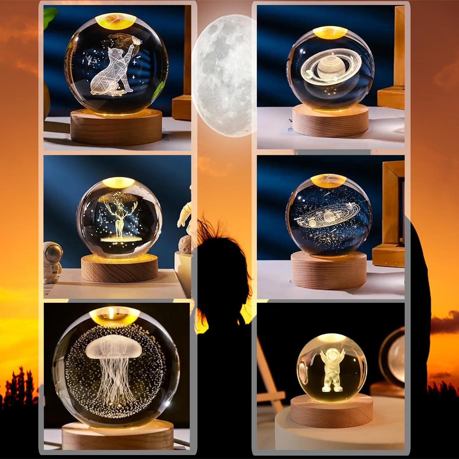 Luz Nocturna 3D Saturno KAZETEC 60mm Decorativa