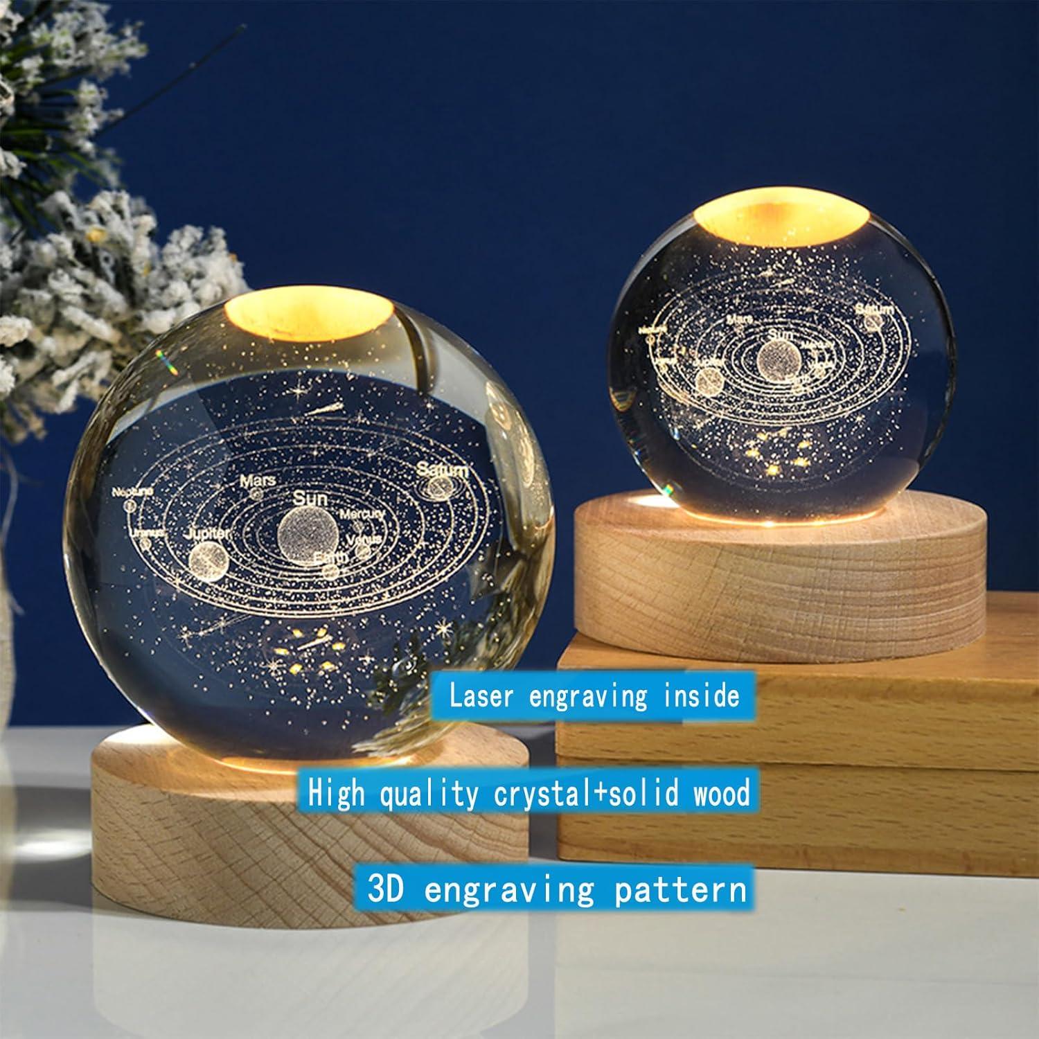 Lámpara de Noche 3D KAZETEC Sistema Solar 80mm USB