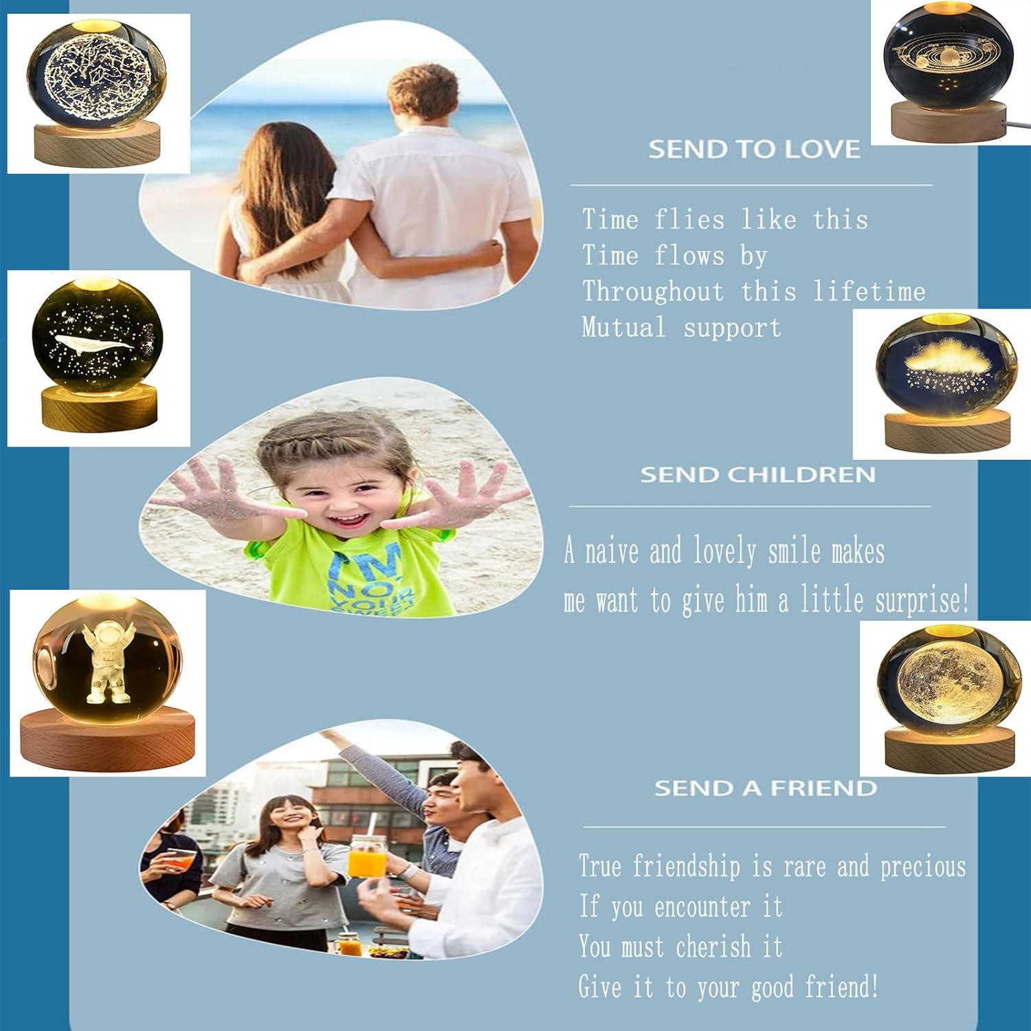 Lámpara de Noche 3D KAZETEC Sistema Solar 80mm USB