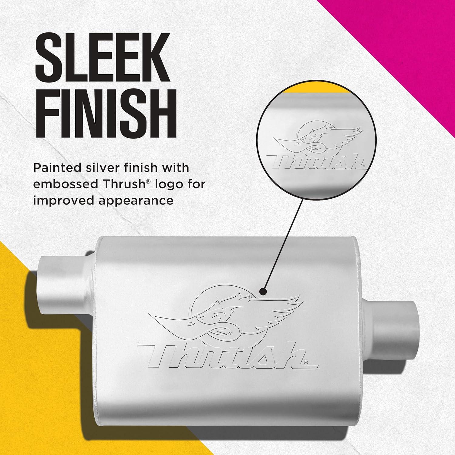 Silenciador Thrush Ovalado 2.5" Conexión 2.5" Tono Profundo