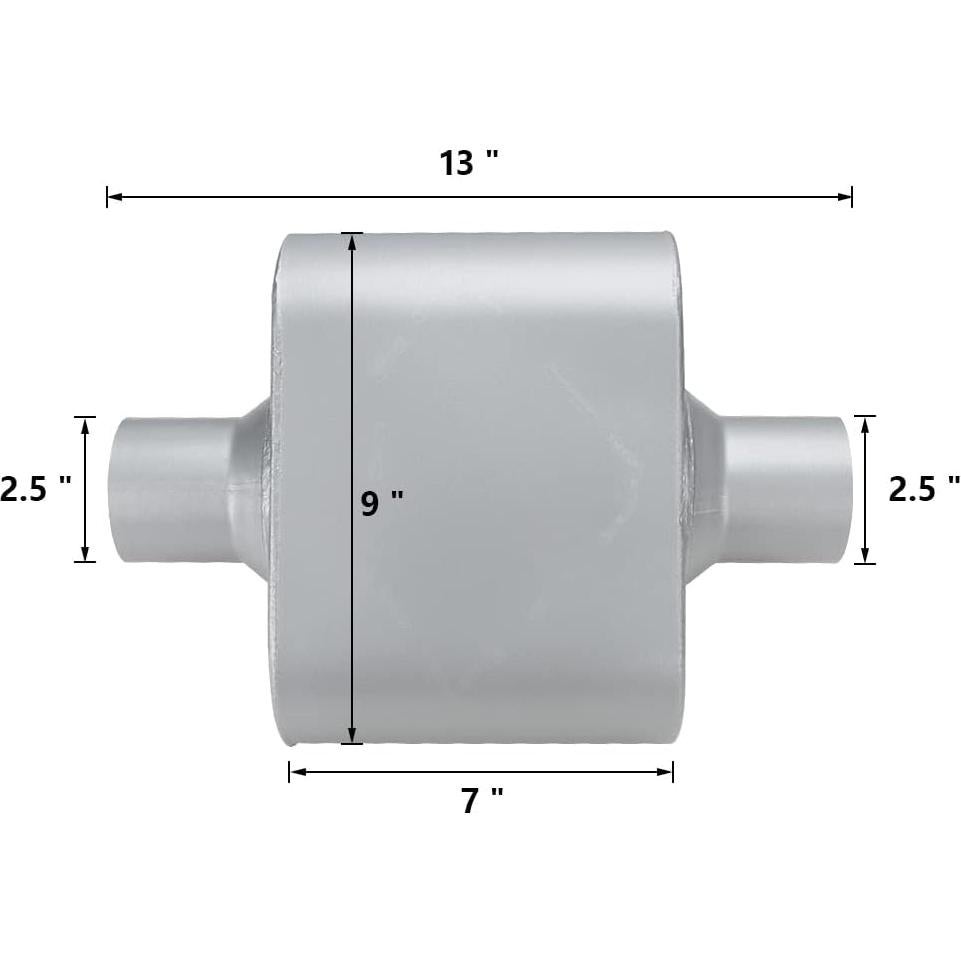 Silenciador A-KARCK 2.5" Entrada y Salida Central 2 Pcs
