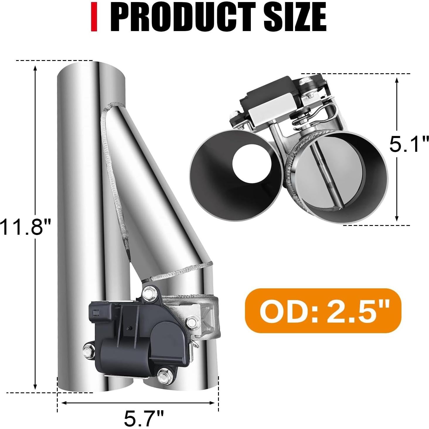 Válvula de Escape Eléctrica Peastorm 2.5" con Silenciador