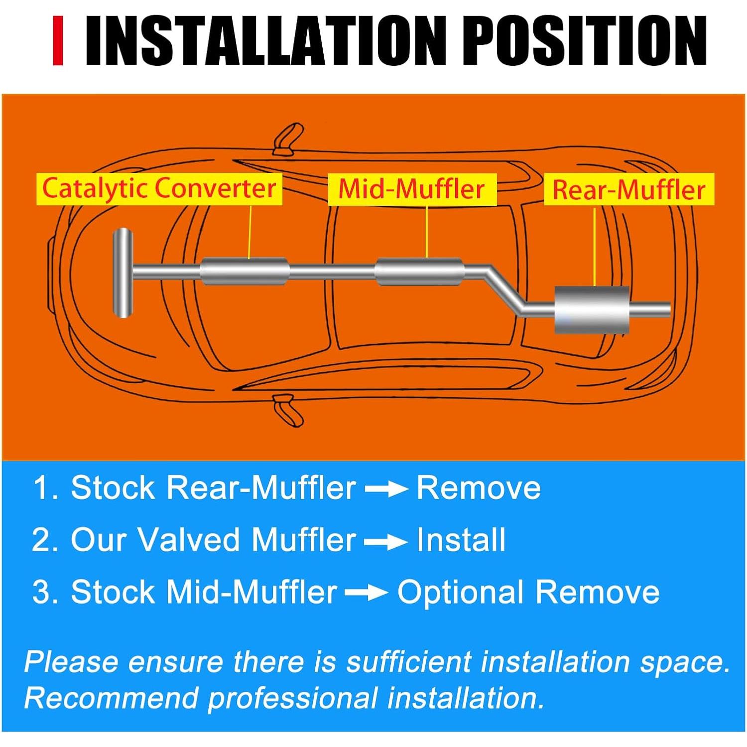 Sistema de escape eléctrico Peastorm 3" con muffler Cat Back